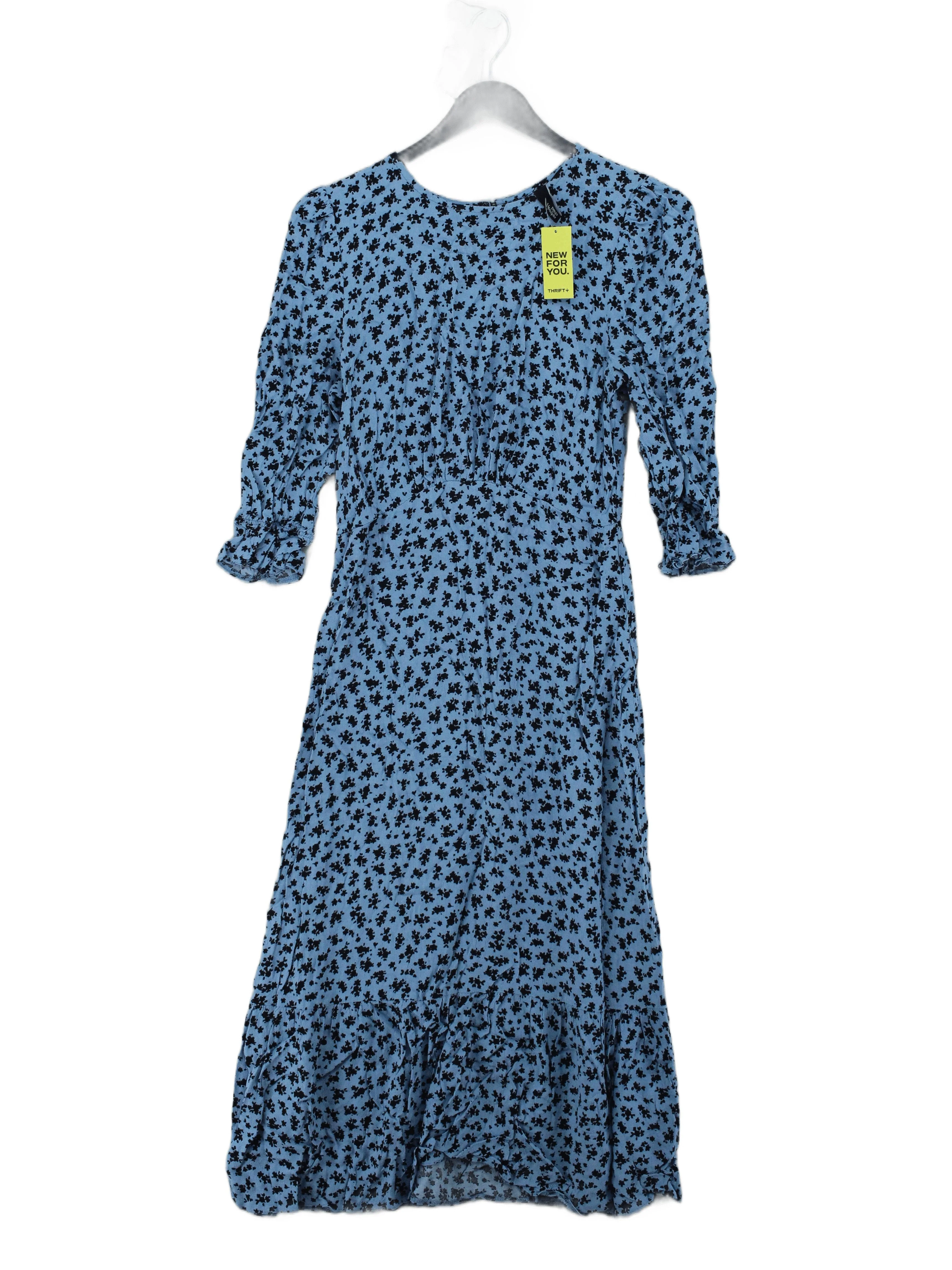 Nobody's Child Shirt Midi Dress UK10 in Blue