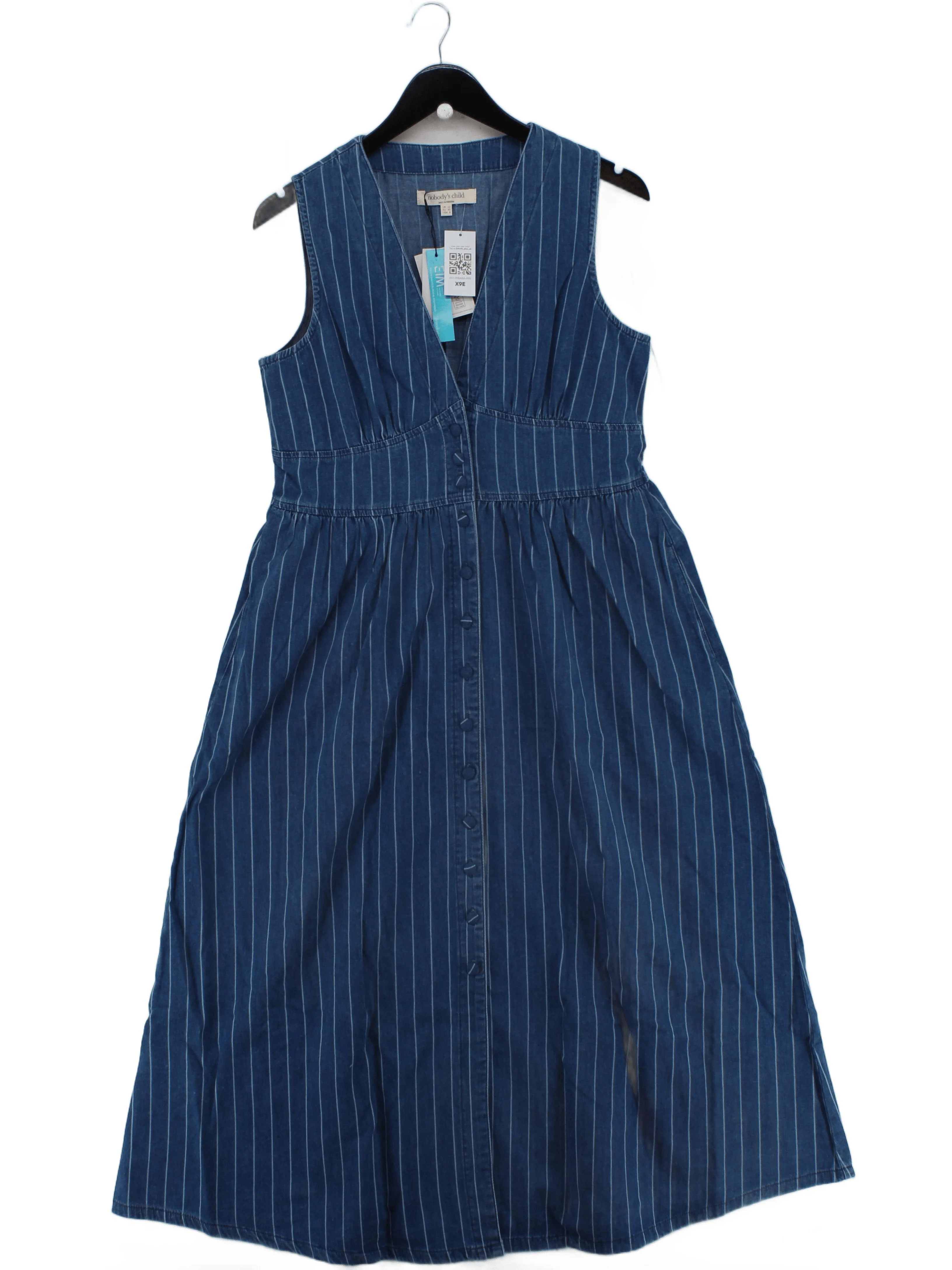 Nobody's Child Shirt Midi Dress UK12 in Blue