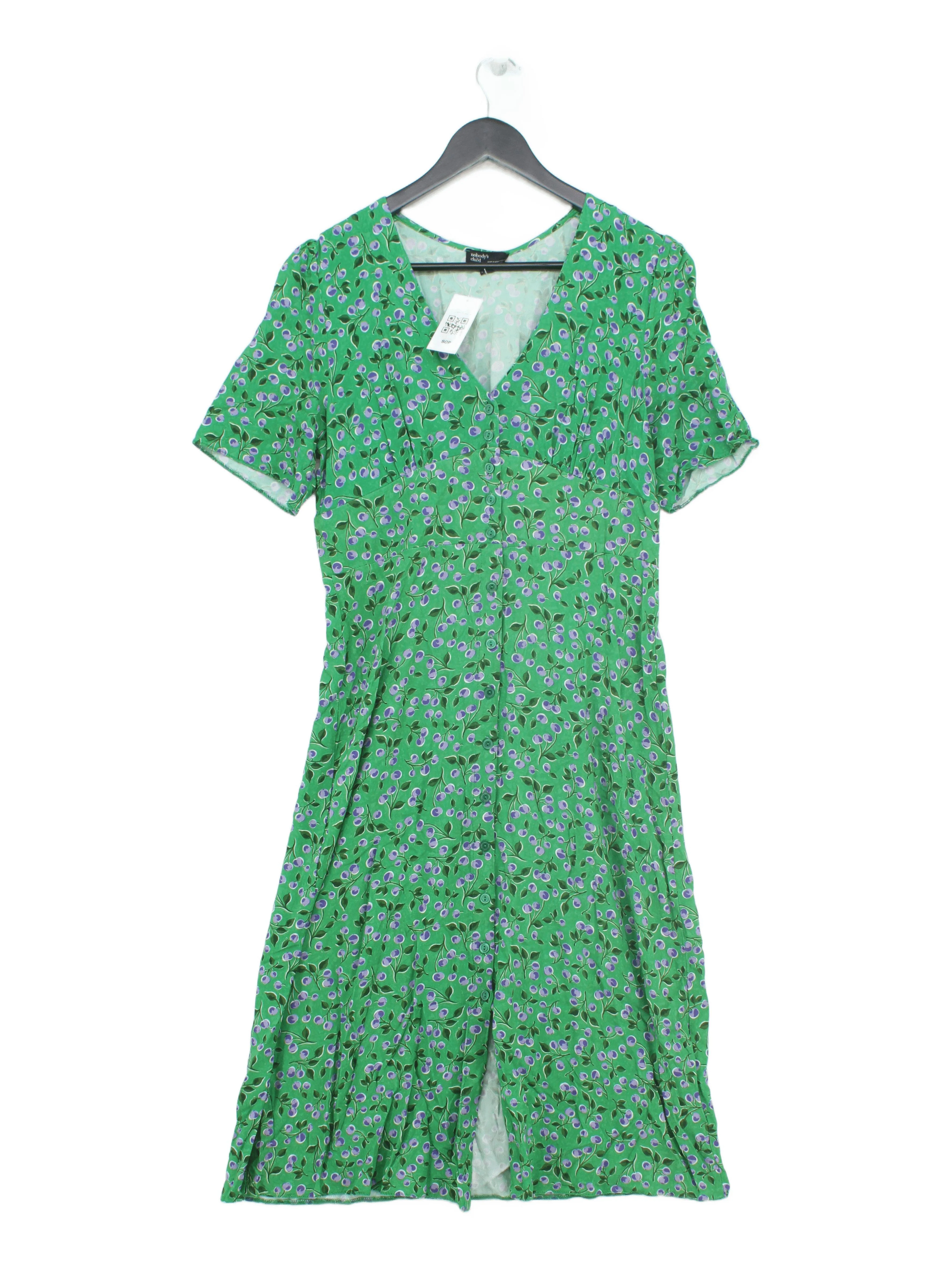 Nobody's Child Shirt Midi Dress UK12 in Green