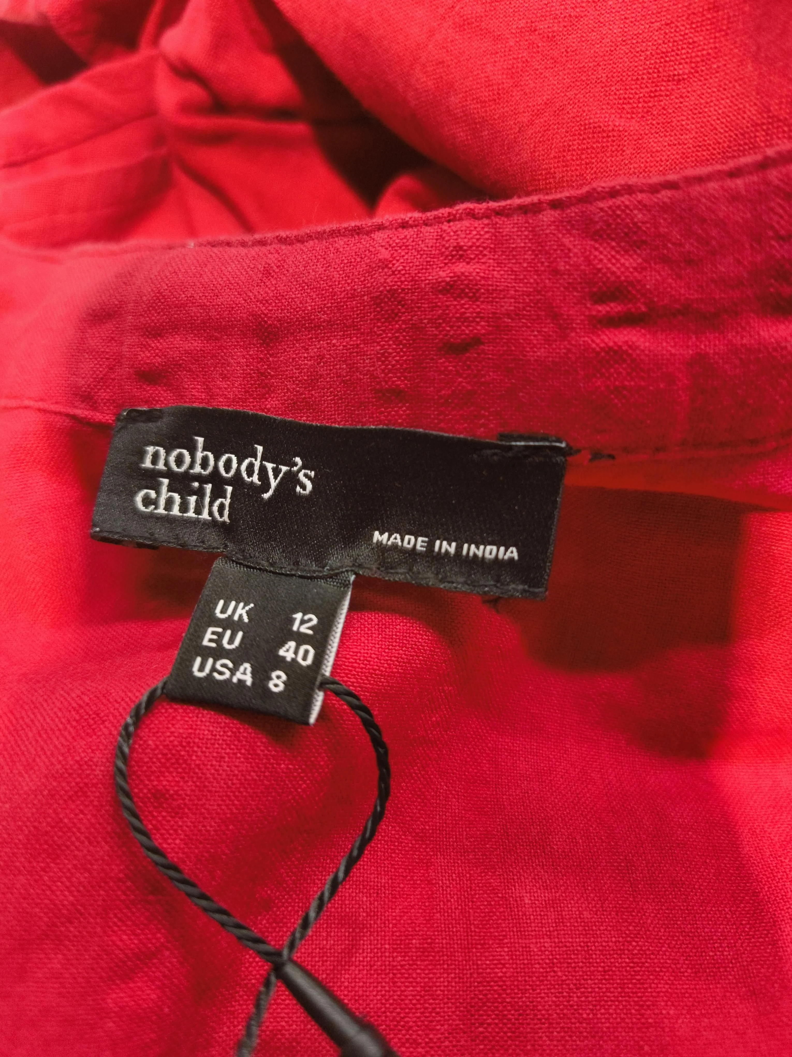 Nobody's Child Shirt Midi Dress UK12 in Red - Image 5