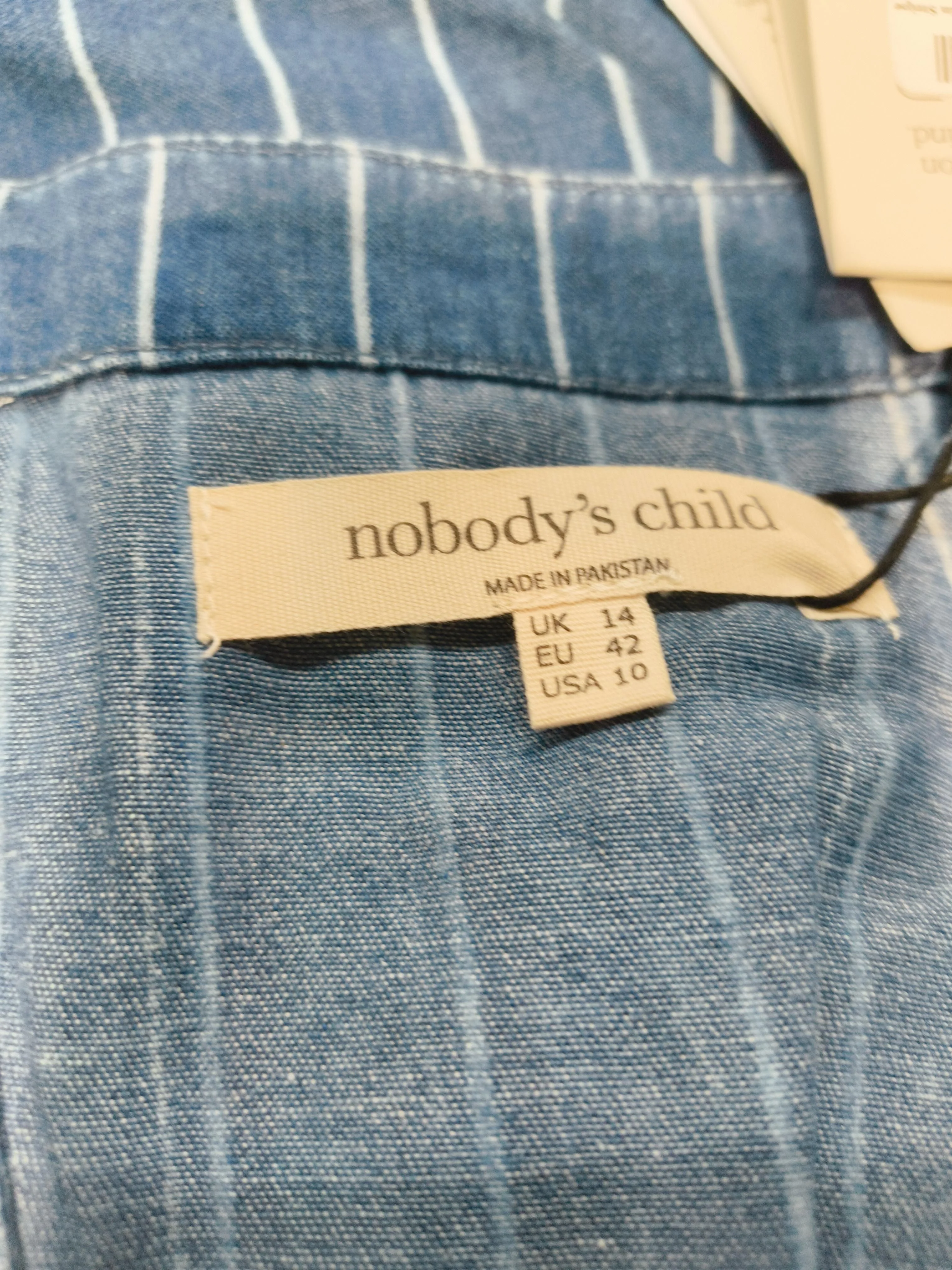 Nobody's Child Shirt Midi Dress UK14 in Blue - Image 5
