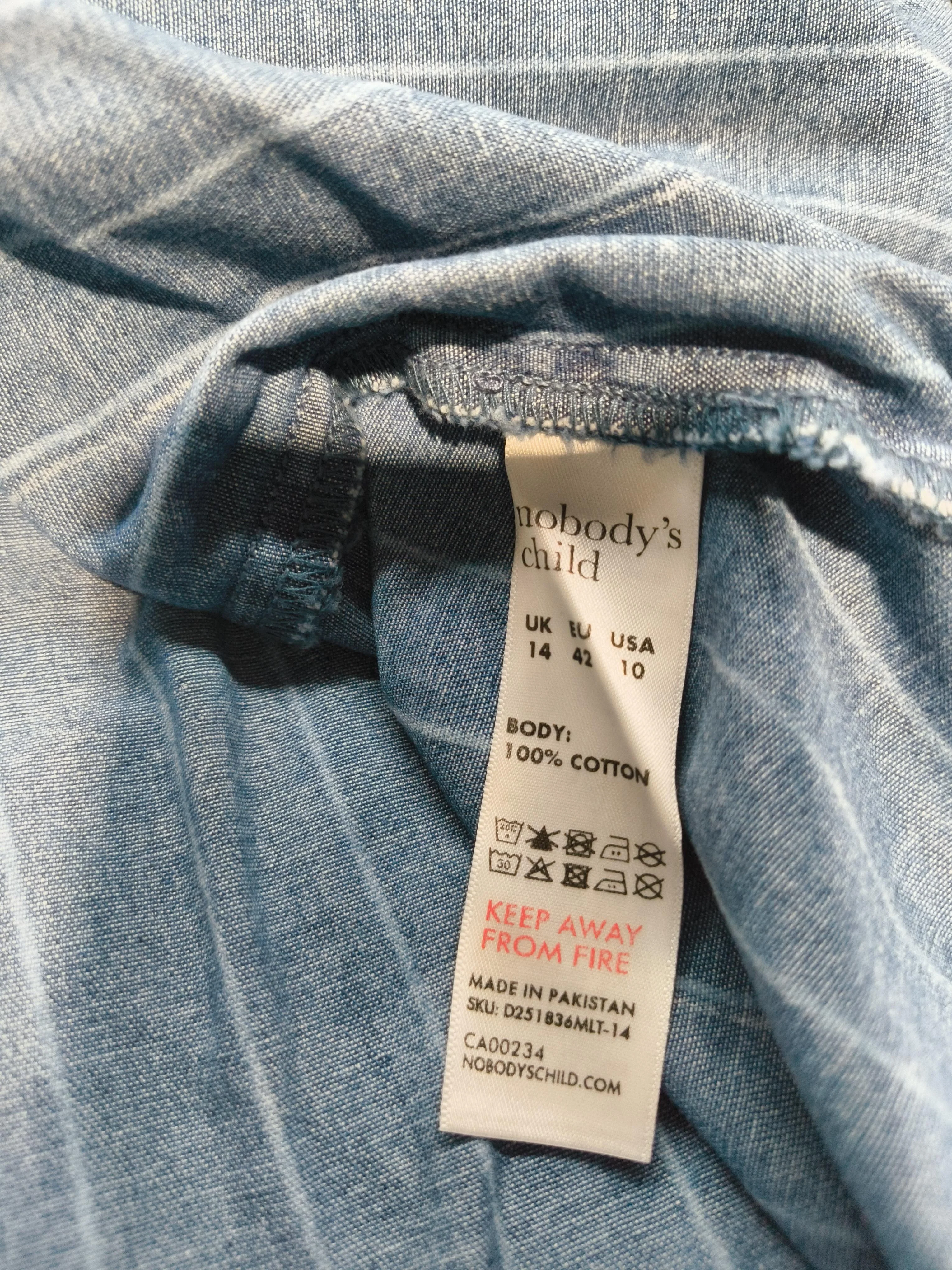 Nobody's Child Shirt Midi Dress UK14 in Blue - Image 6