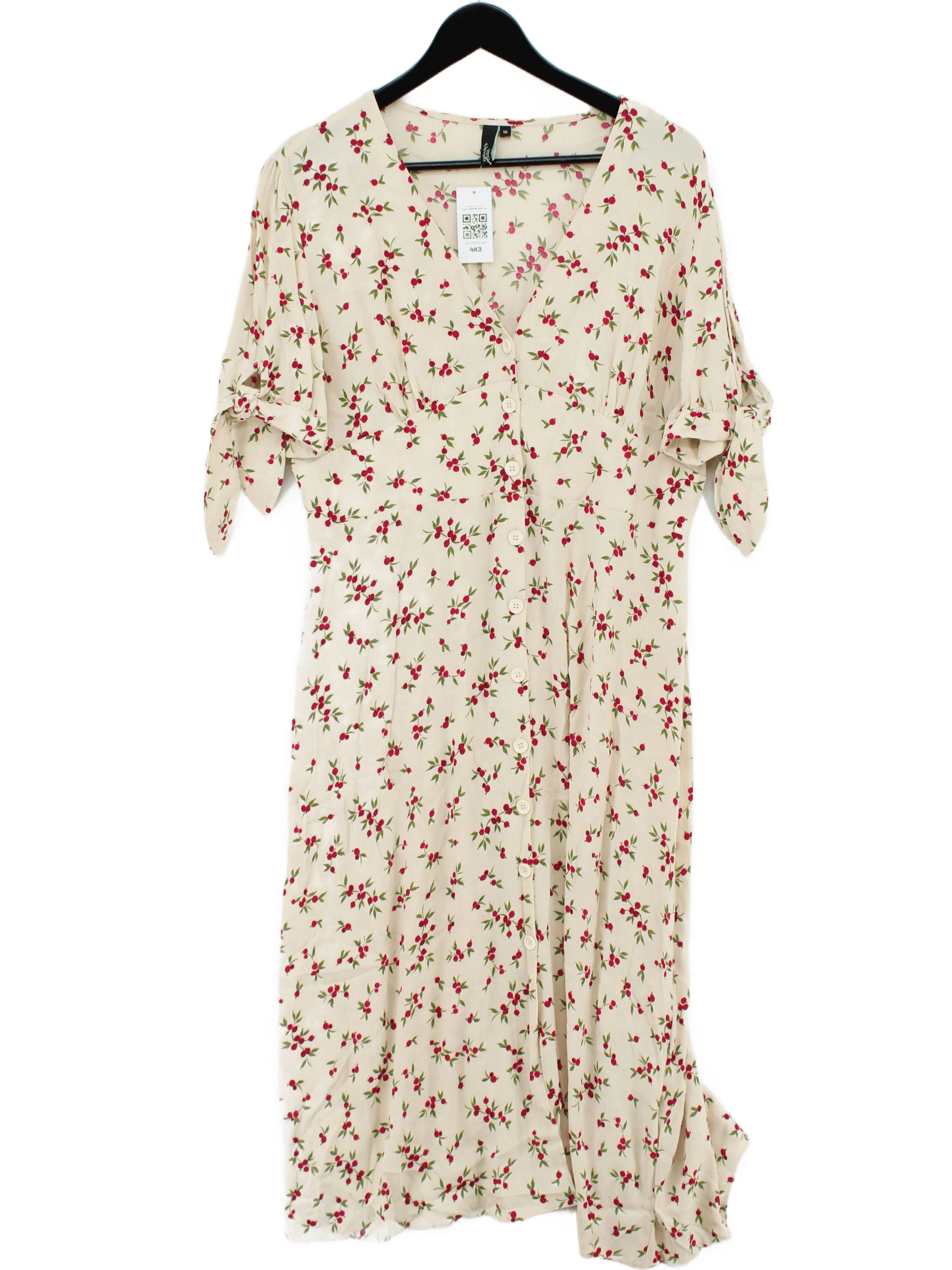 Nobody's Child Shirt Midi Dress UK14 in Cream