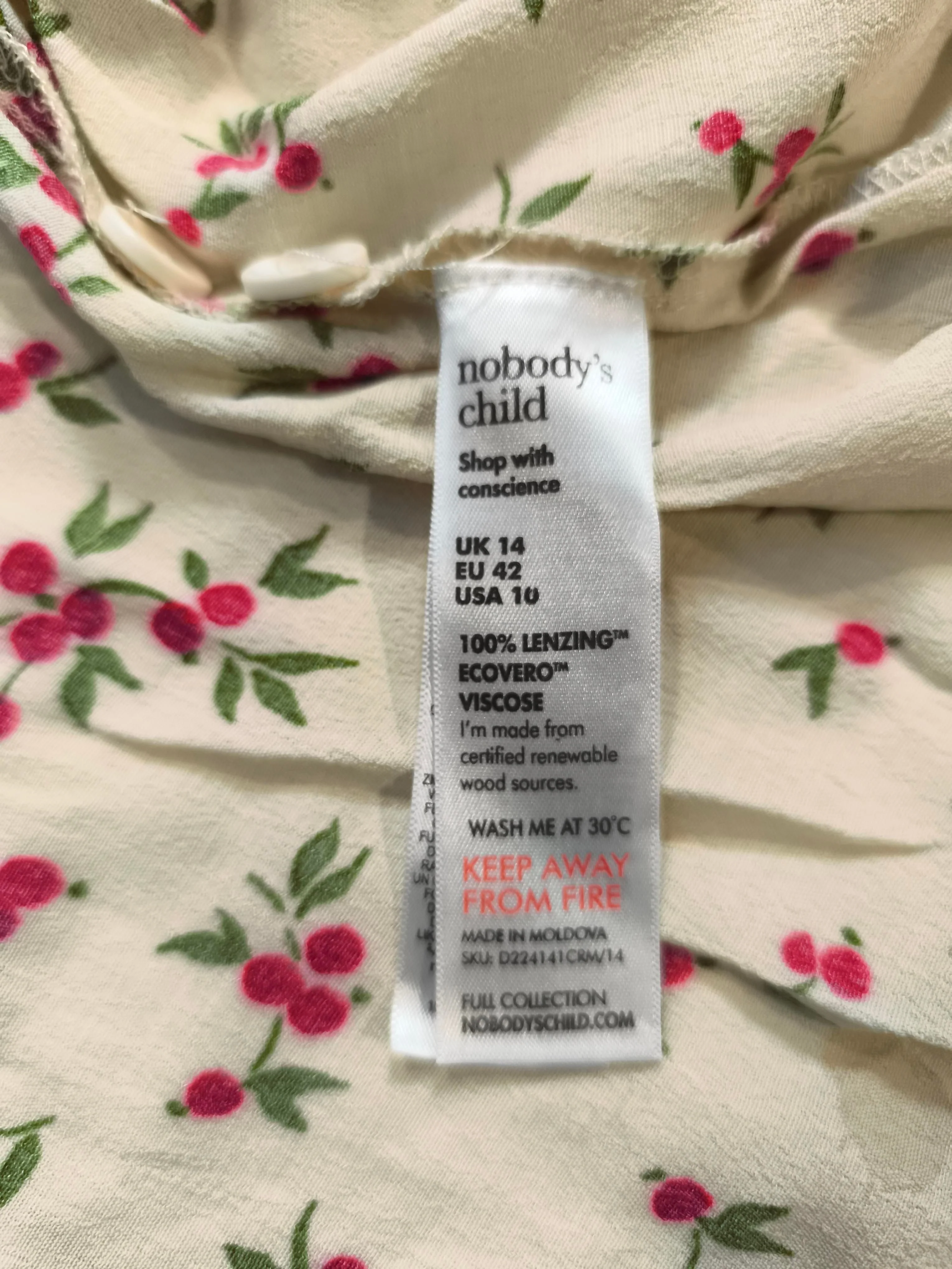 Nobody's Child Shirt Midi Dress UK14 in Cream - Image 8