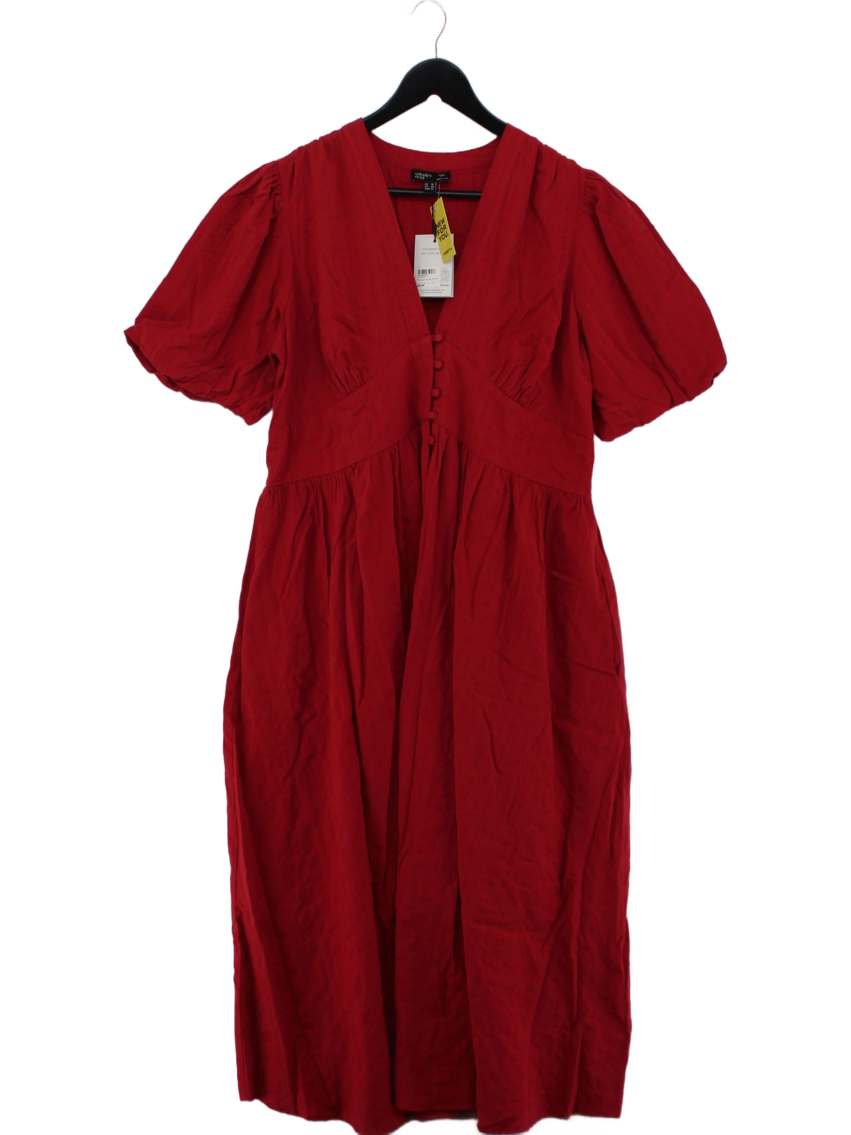 Nobody's Child Shirt Midi Dress UK16 in Red