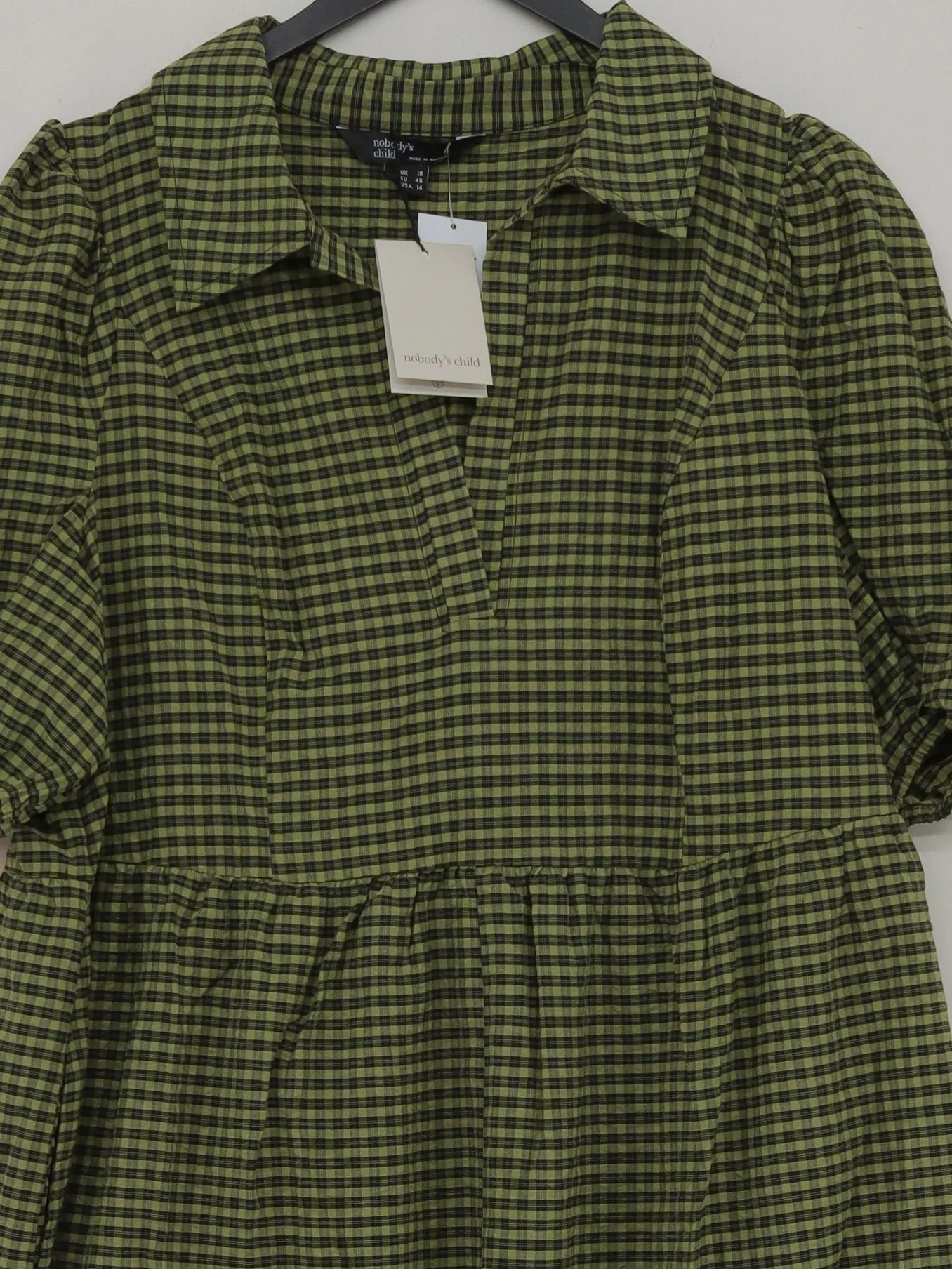 Nobody's Child Shirt Midi Dress UK18 in Green - Image 3