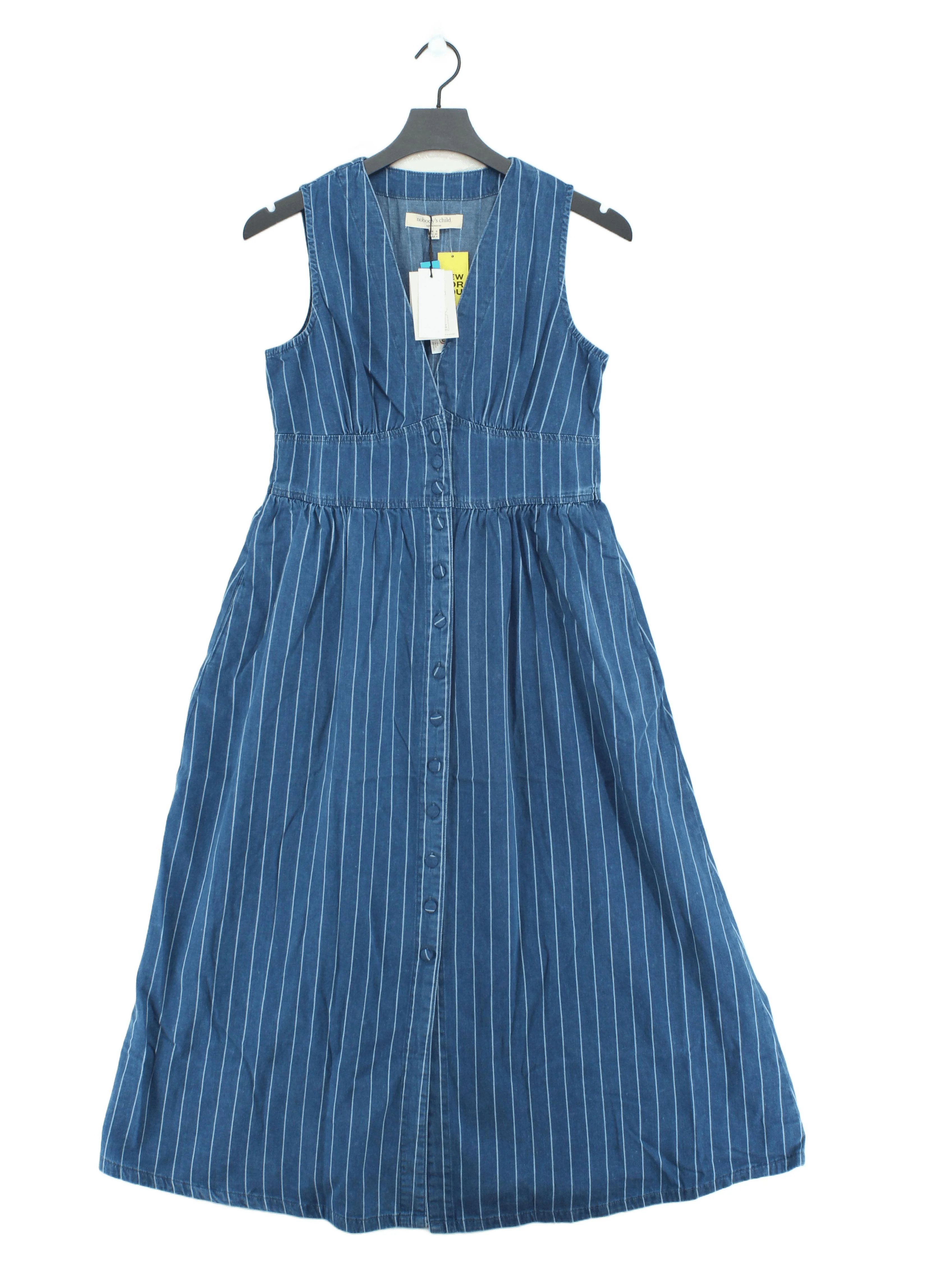 Nobody's Child Shirt Midi Dress UK8 in Blue