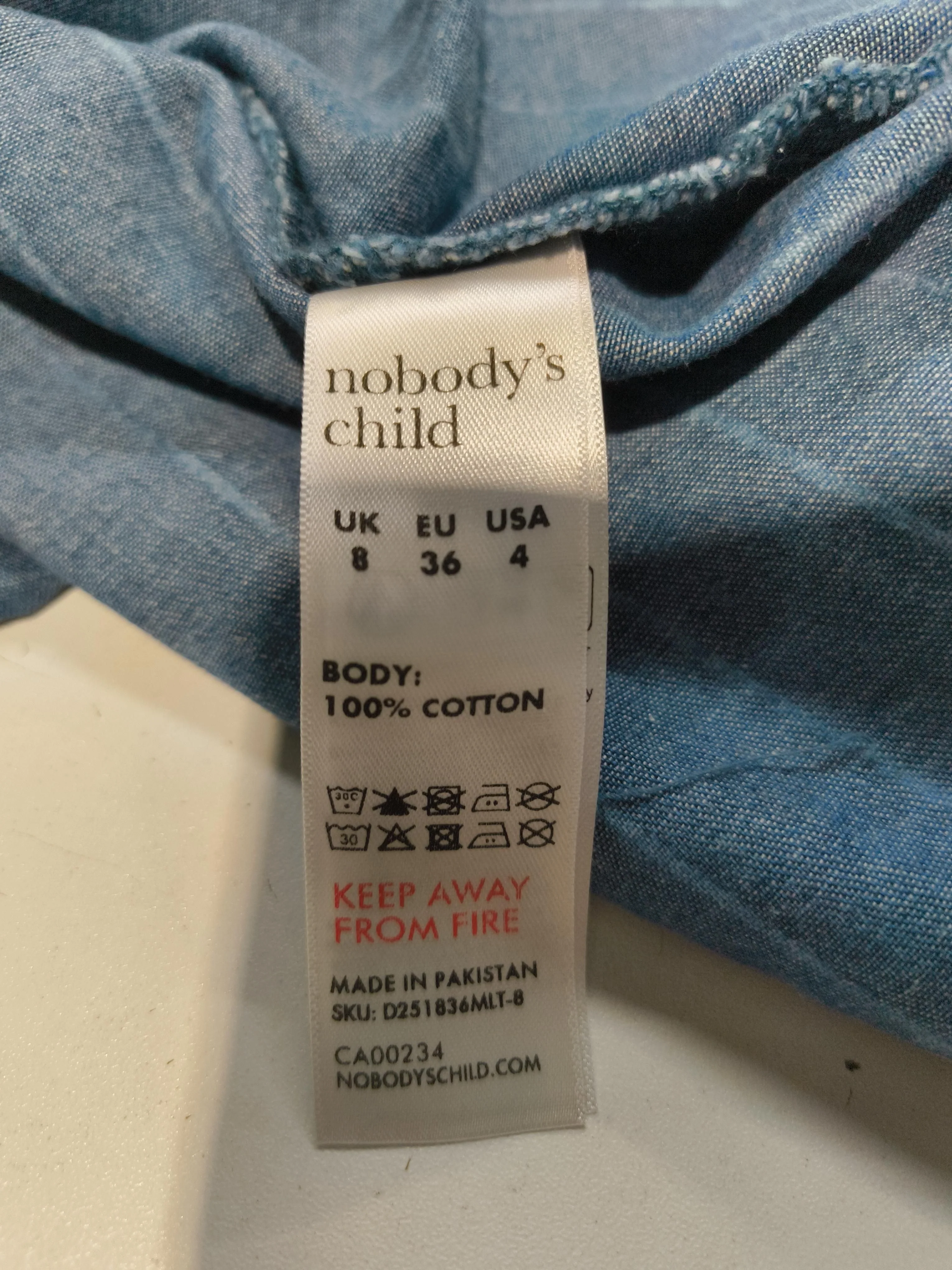 Nobody's Child Shirt Midi Dress UK8 in Blue - Image 6