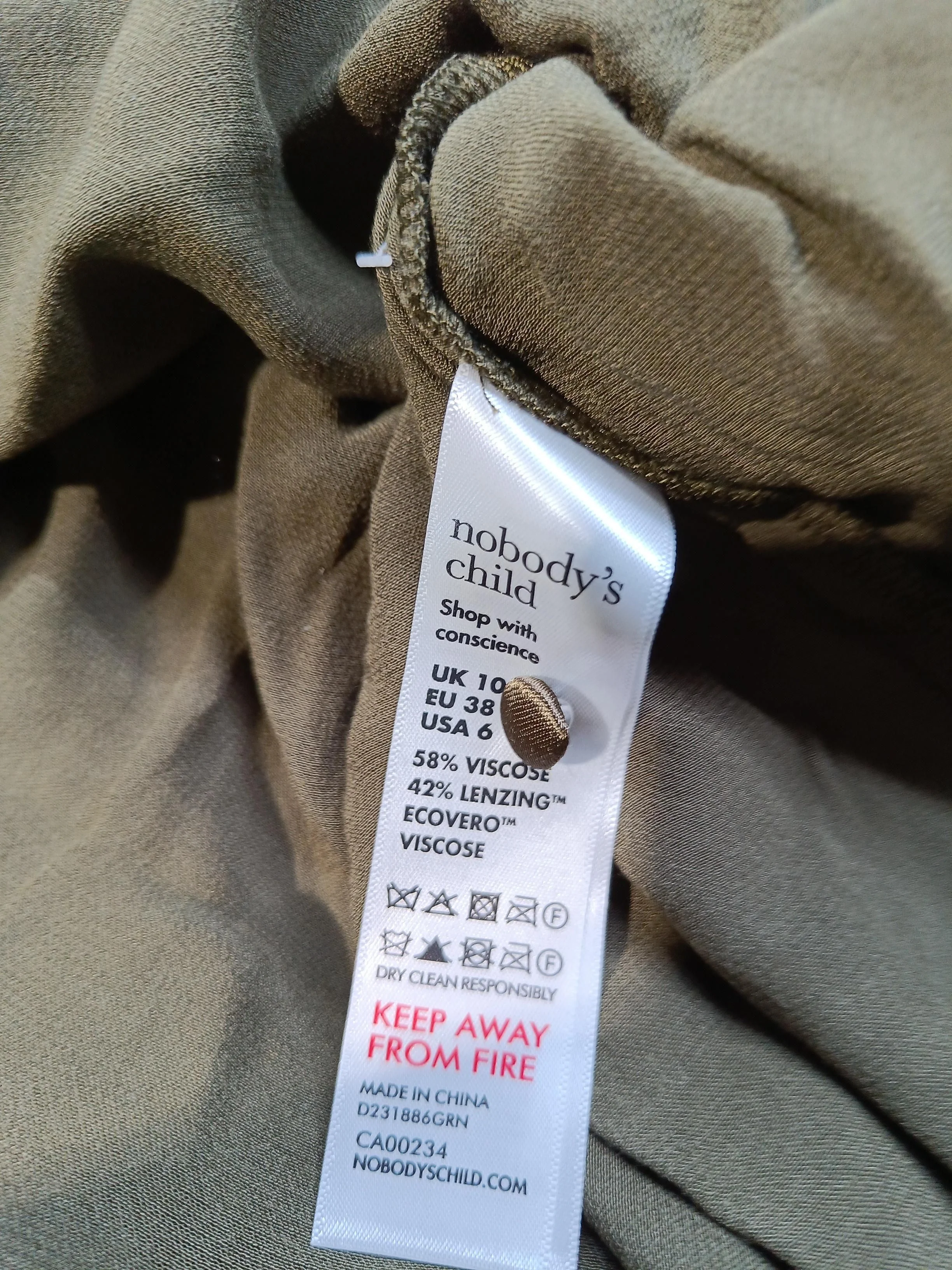 Nobody's Child Shirt Midi Dress UK8 in Green - Image 7