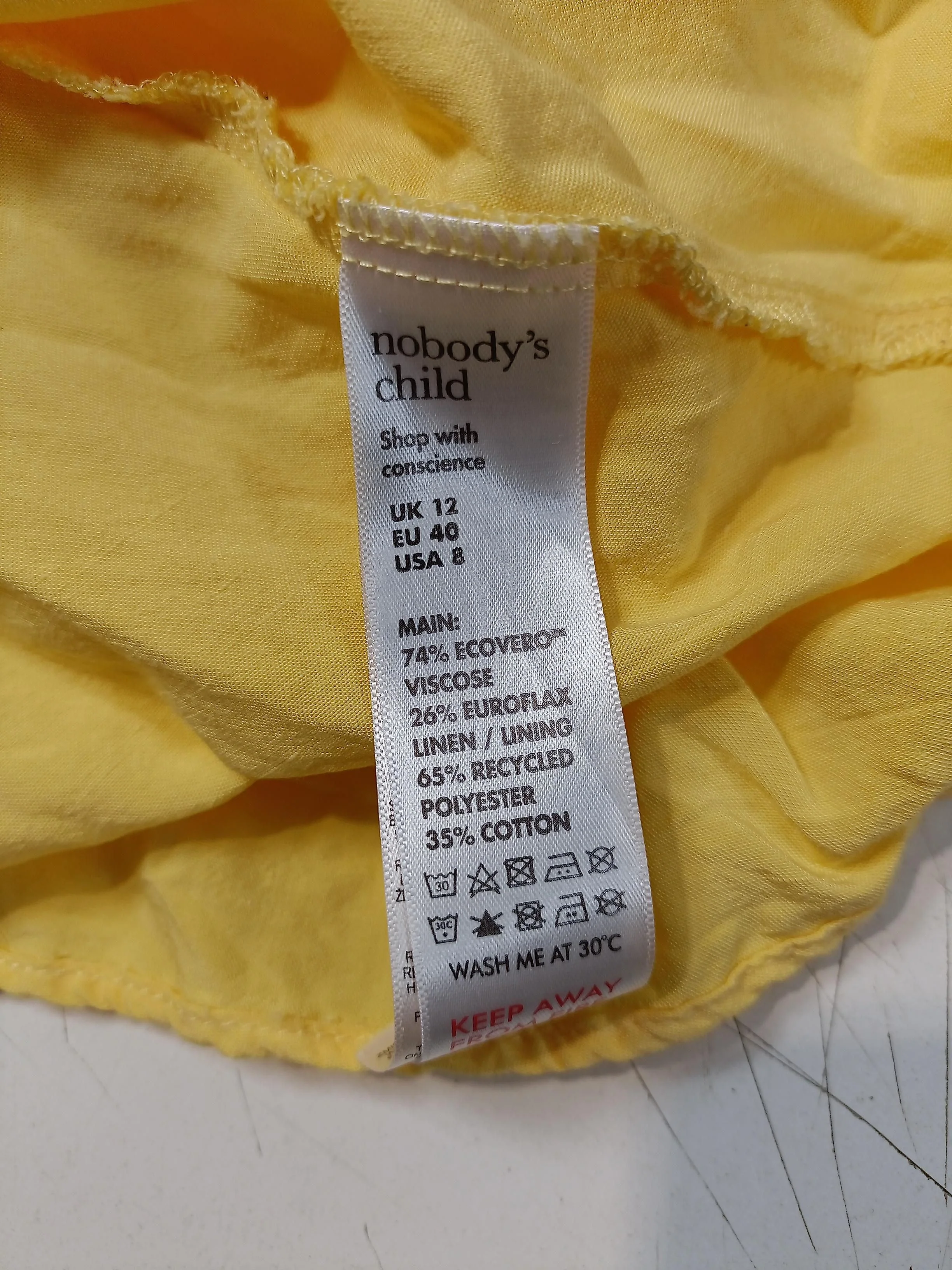 Nobody's Child Slip Mini Dress UK12 in Yellow - Image 6