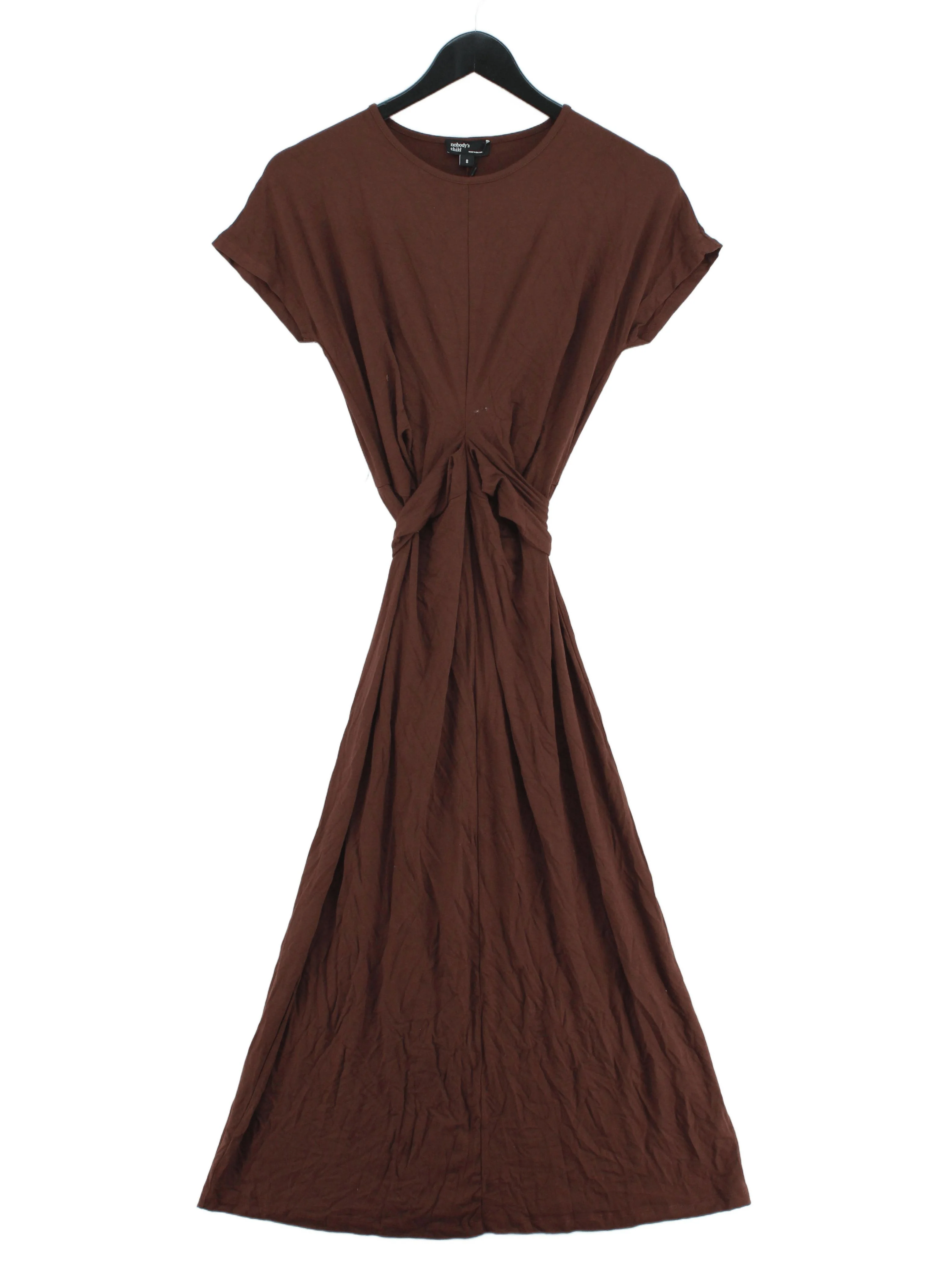 Nobody's Child T-Shirt Maxi Dress UK8 in Brown
