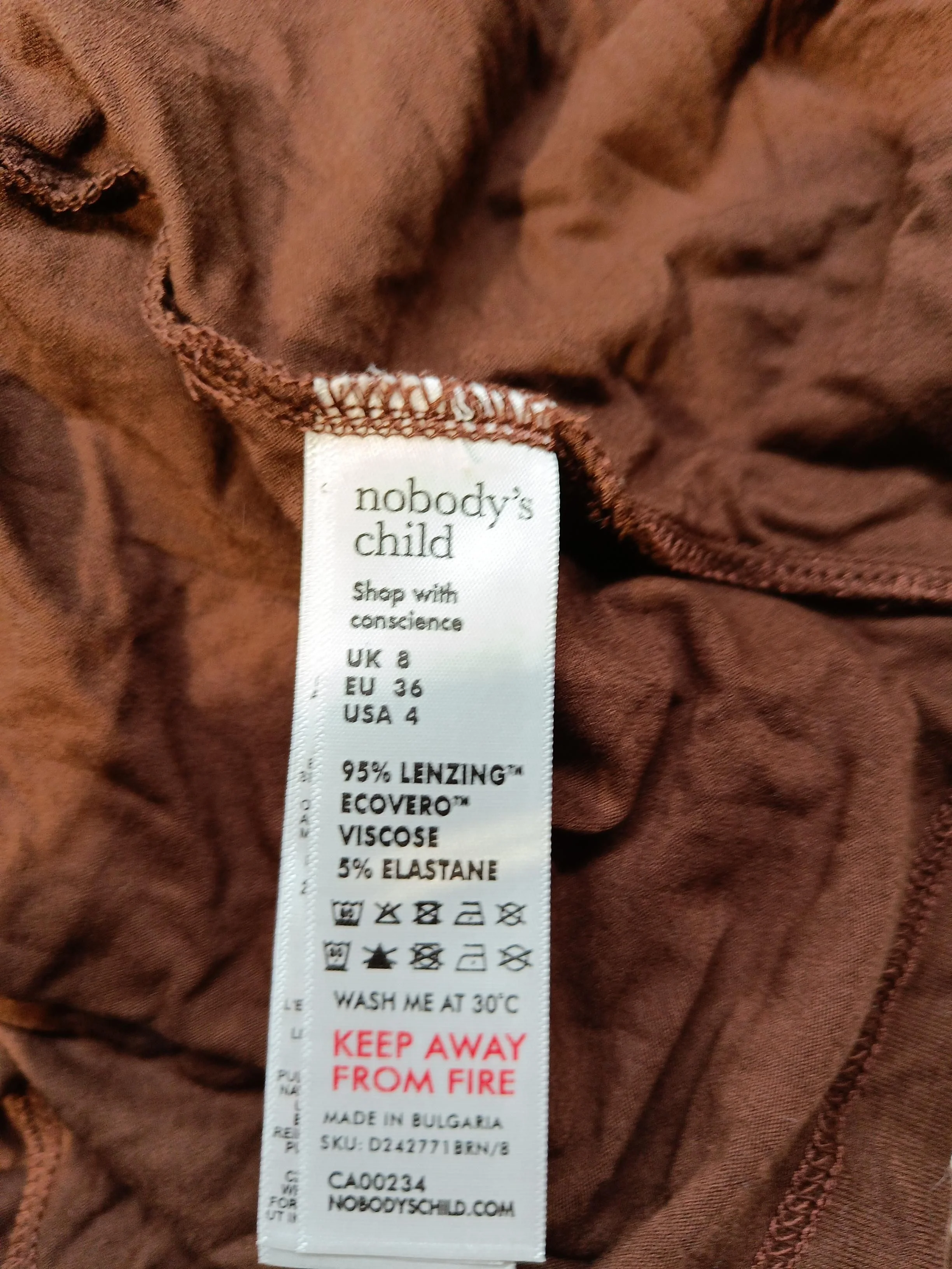 Nobody's Child T-Shirt Maxi Dress UK8 in Brown - Image 6