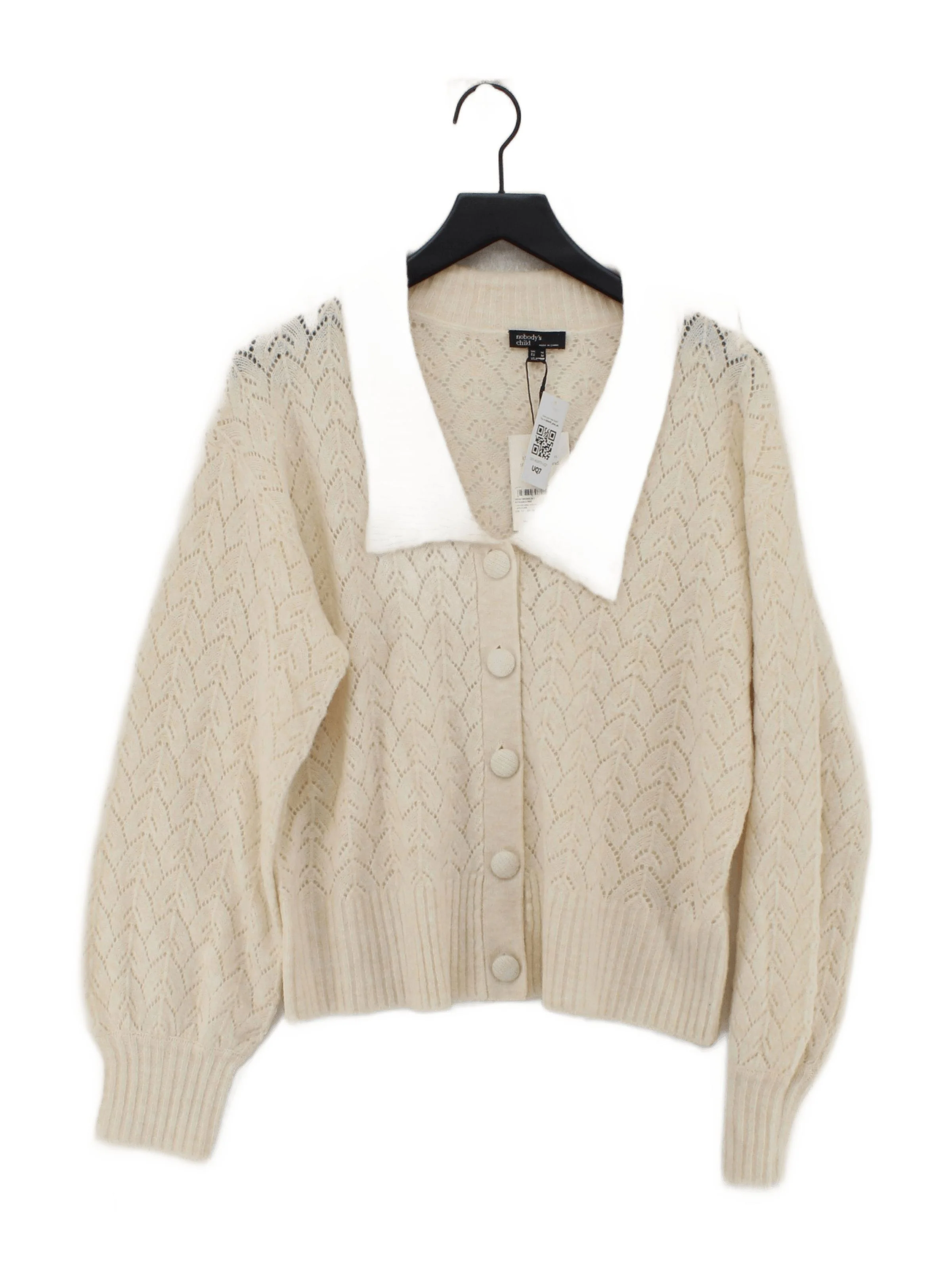 Nobody's Child Women's Cardigan M Cream Polyester with Wool, Acrylic Cardigan