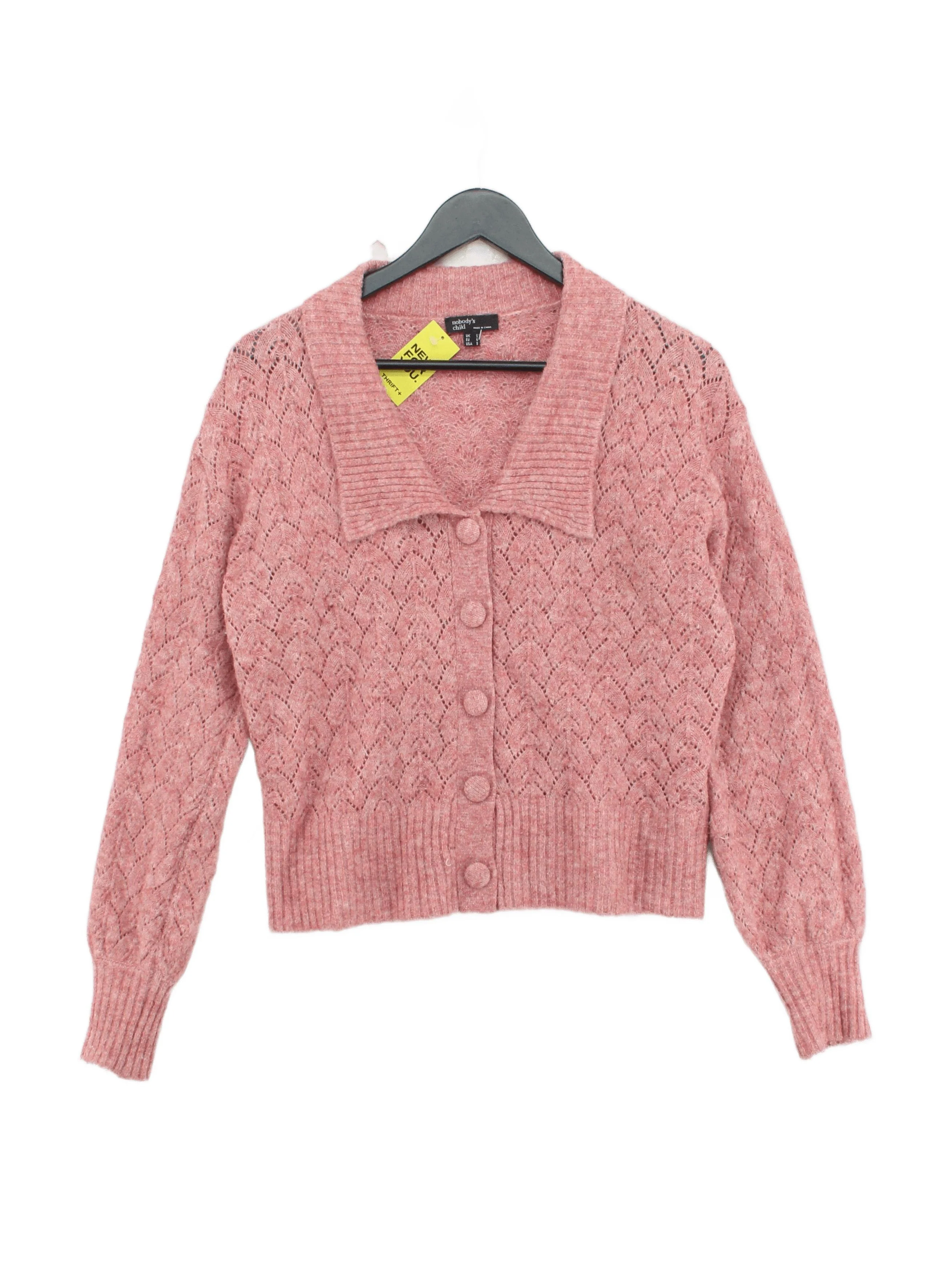 Nobody's Child Women's Cardigan S Pink Polyester with Wool, Acrylic Cardigan