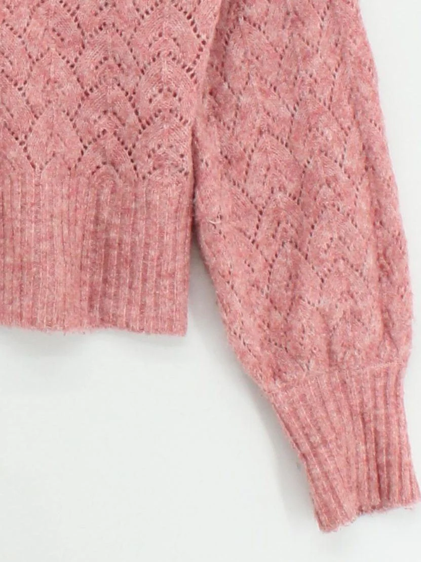 Nobody's Child Women's Cardigan S Pink Polyester with Wool, Acrylic Cardigan - Image 4