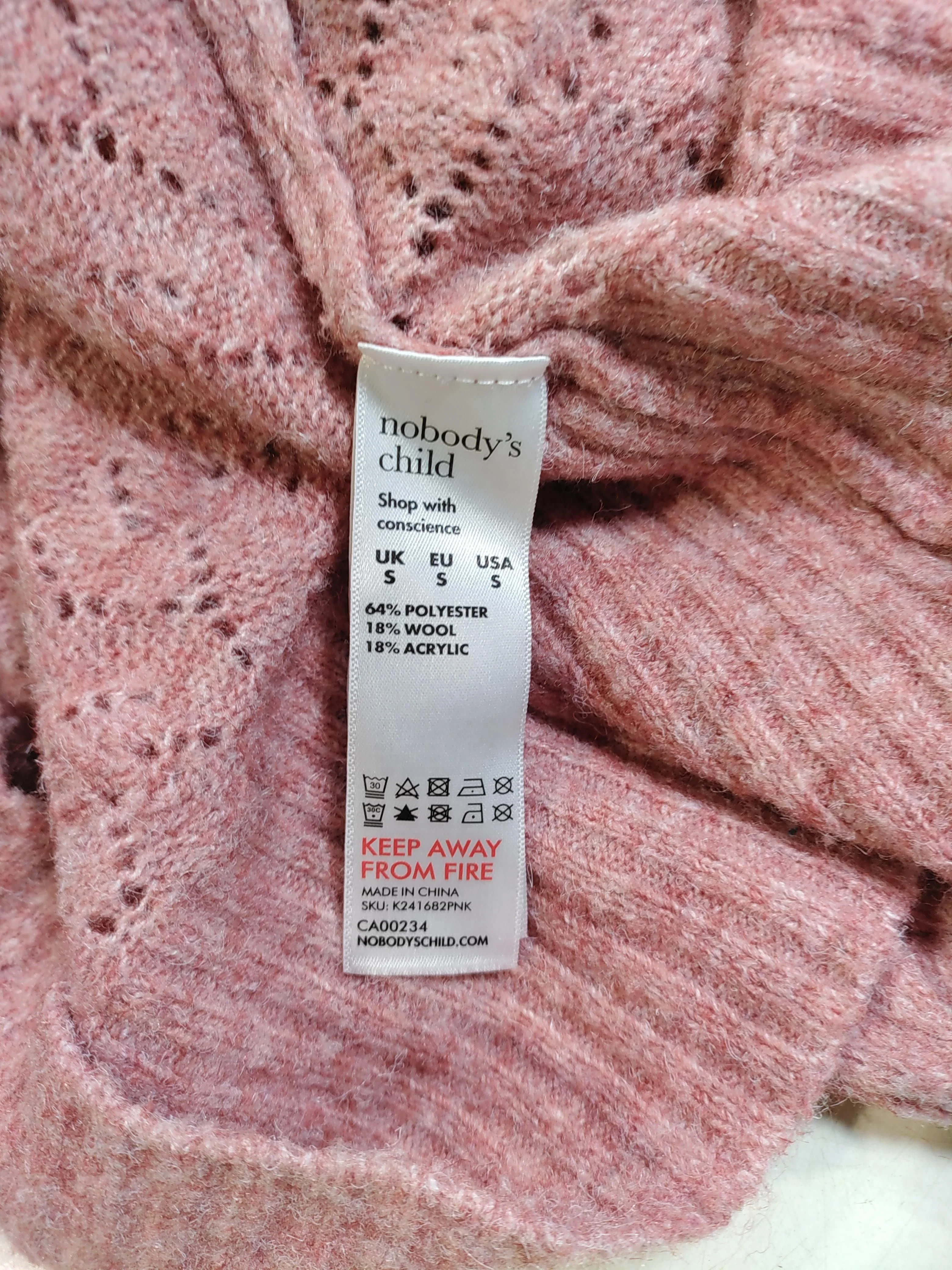 Nobody's Child Women's Cardigan S Pink Polyester with Wool, Acrylic Cardigan - Image 7