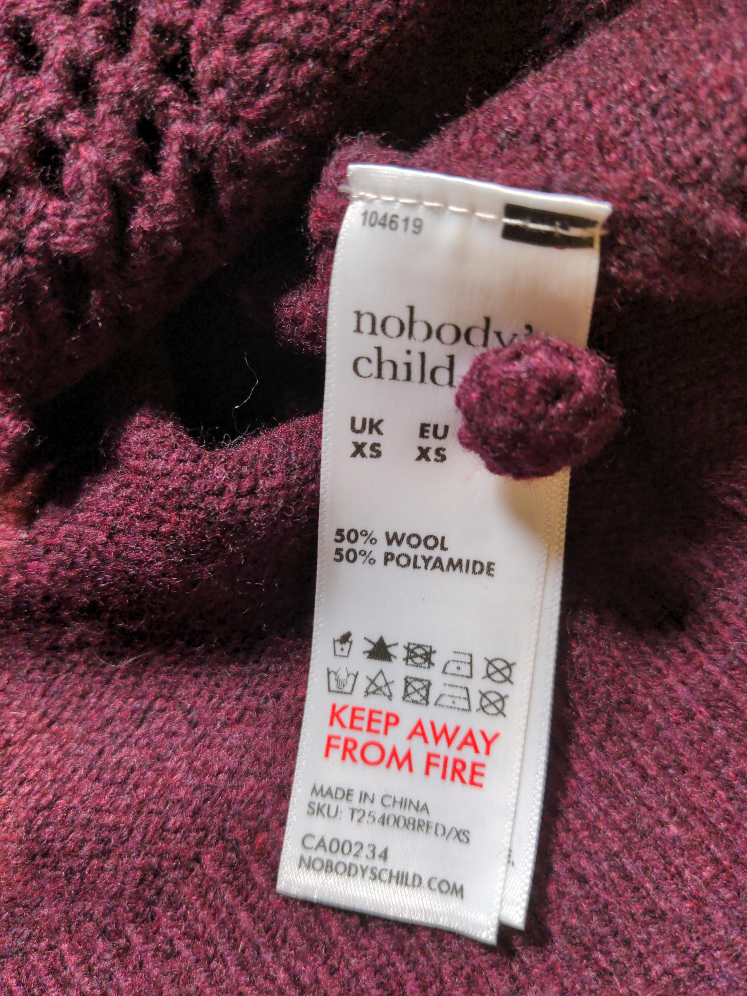 Nobody's Child Women's Cardigan XS Red Wool with Polyamide V-Neck Cardigan - Image 6