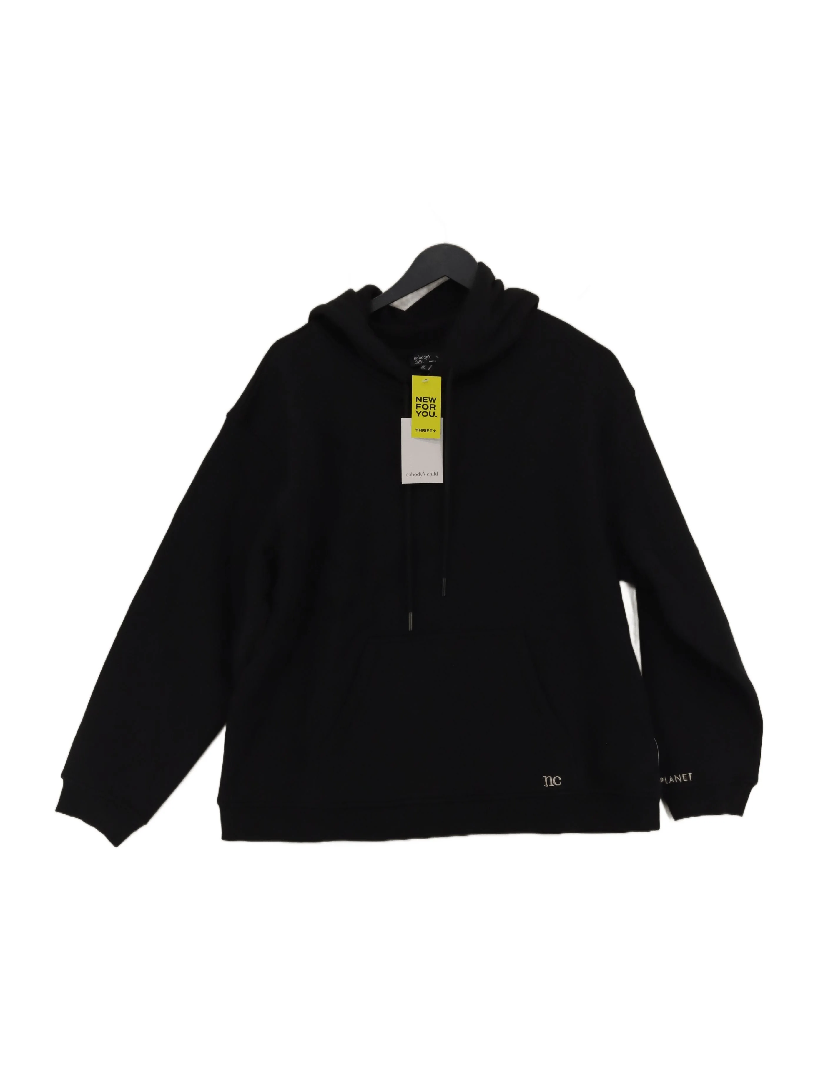Nobody's Child Women's Hoodie S Black Cotton with Polyester, Elastane Pullover