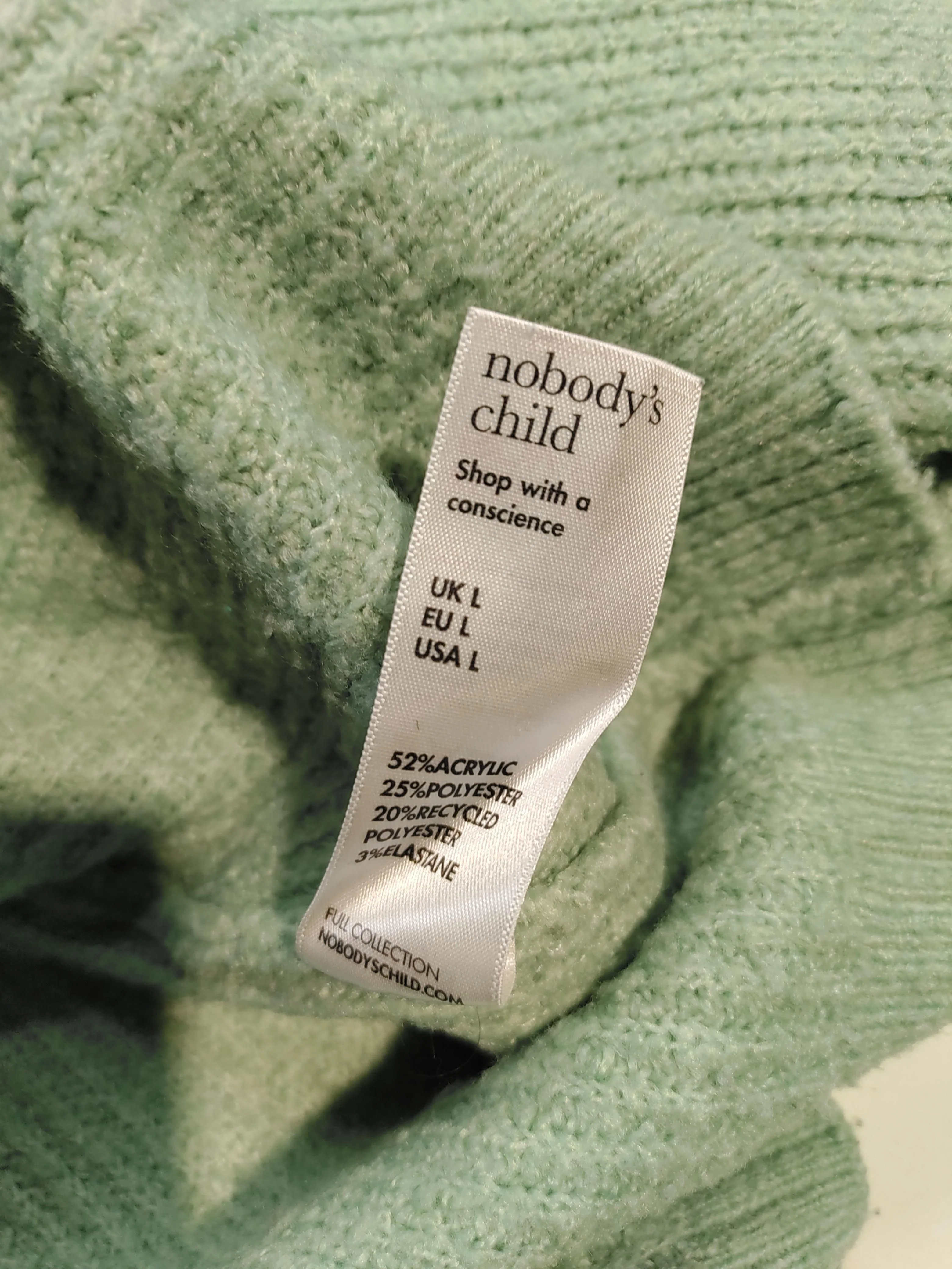 Nobody's Child Women's Jumper L Green Acrylic with Polyester, Elastane Pullover - Image 7