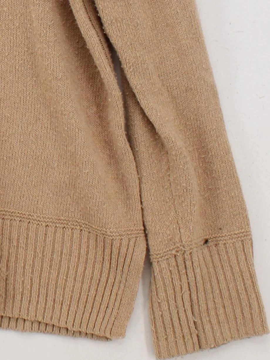 Nobody's Child Women's Jumper S Tan Cotton with Polyester Mock Neck Pullover - Image 4