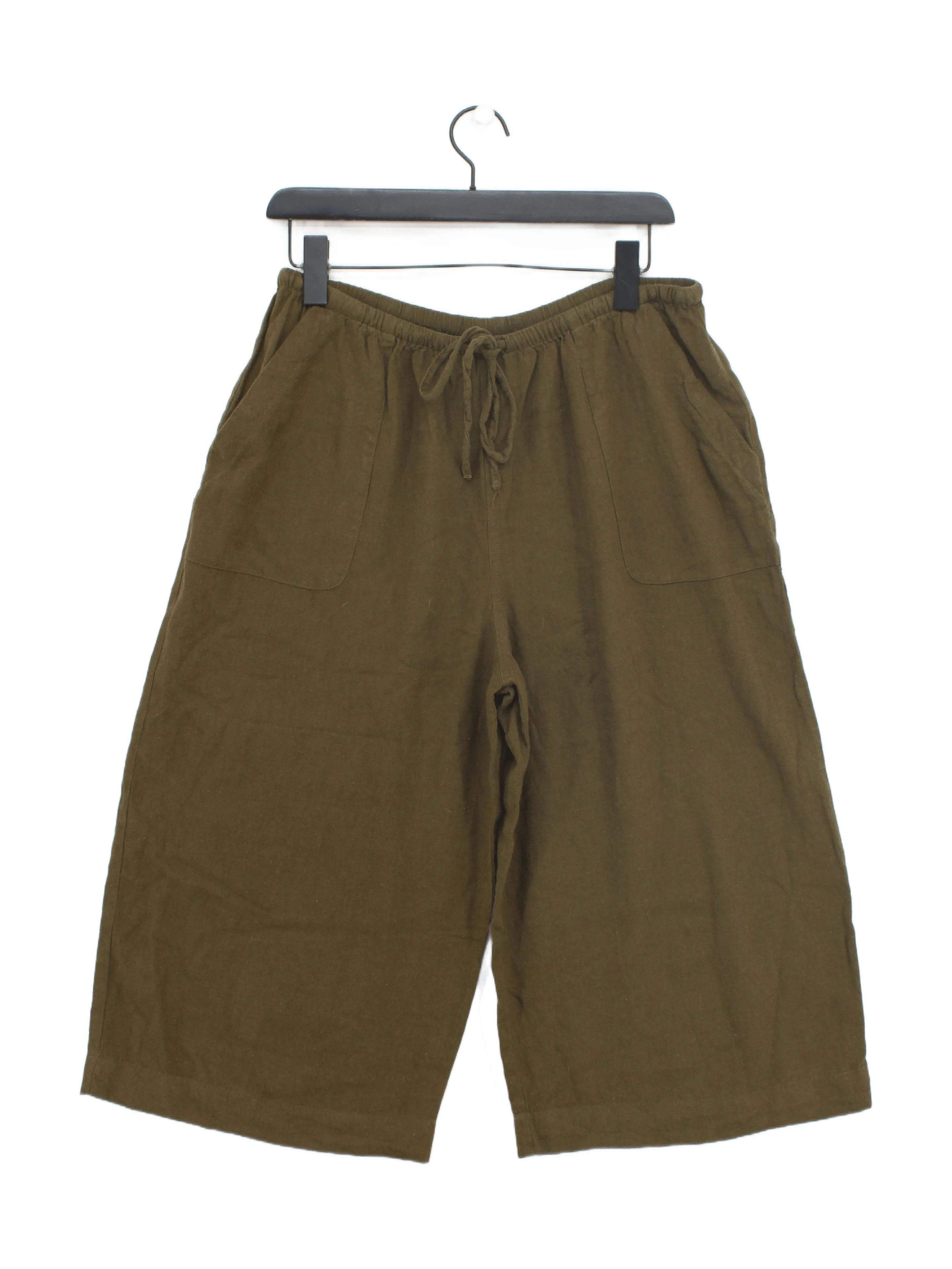 Nobody's Child Women's Shorts UK 12 Green Linen with Viscose Paperbag