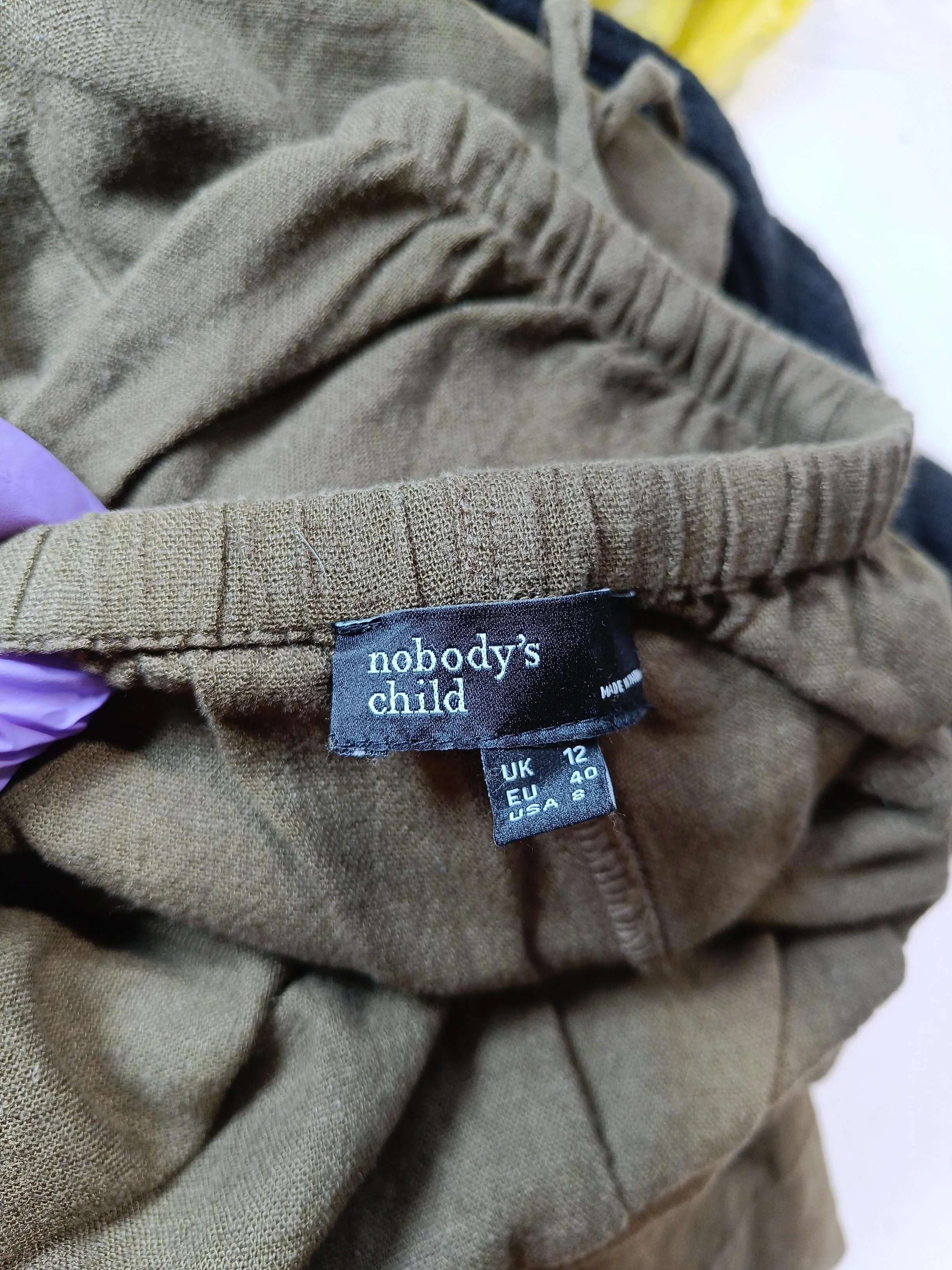 Nobody's Child Women's Shorts UK 12 Green Linen with Viscose Paperbag - Image 6
