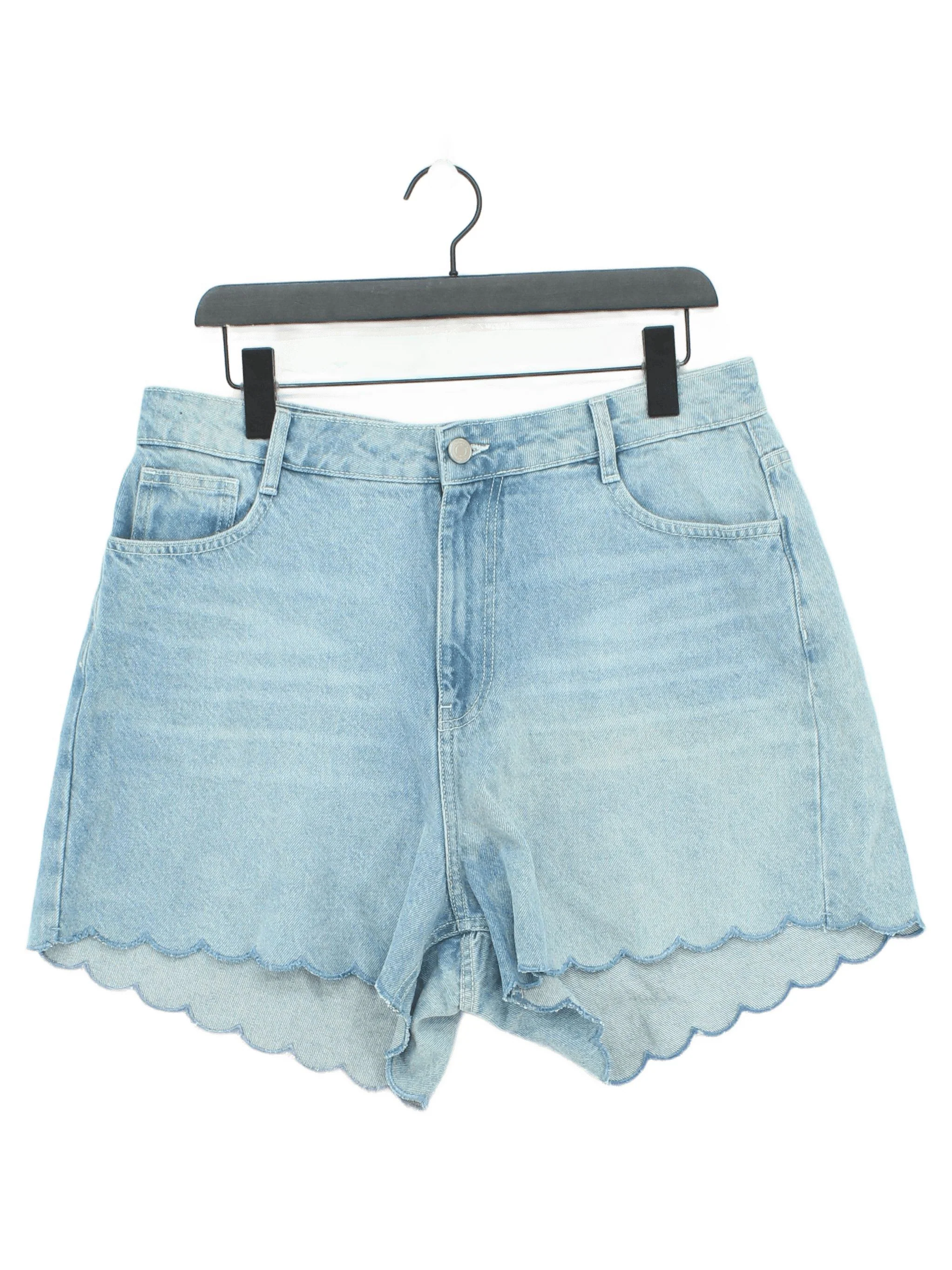 Nobody's Child Women's Shorts UK 16 Blue 100% Cotton Cut-Off