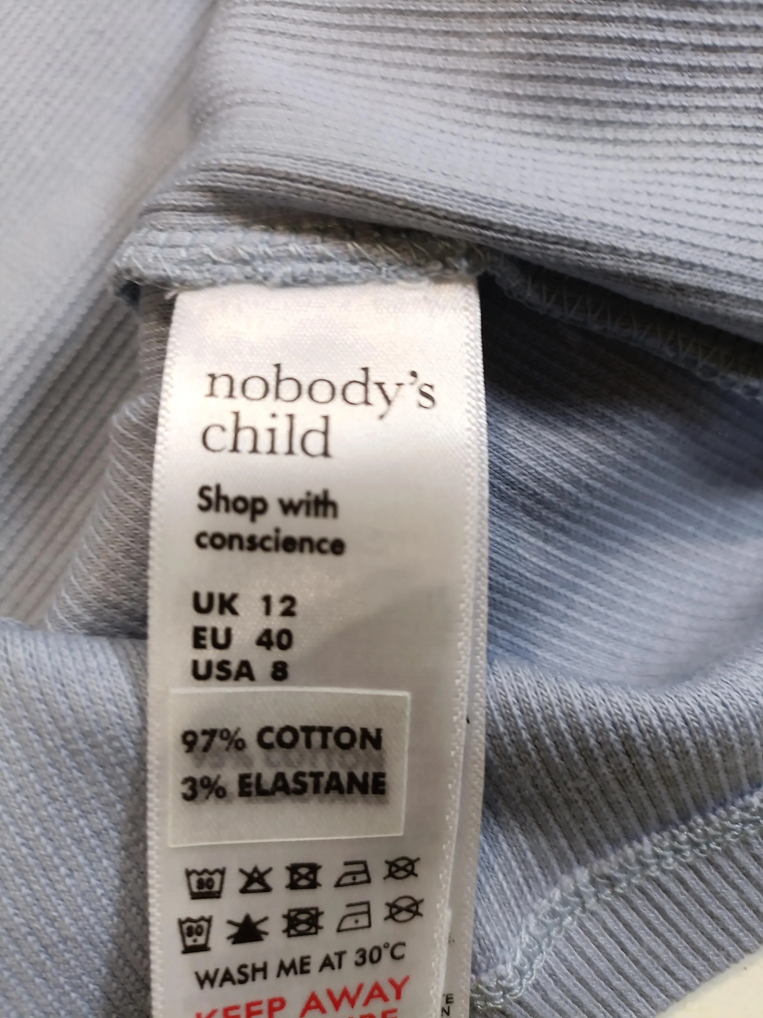Nobody's Child Women's T-Shirt UK 12 Blue Cotton with Elastane Basic - Image 7