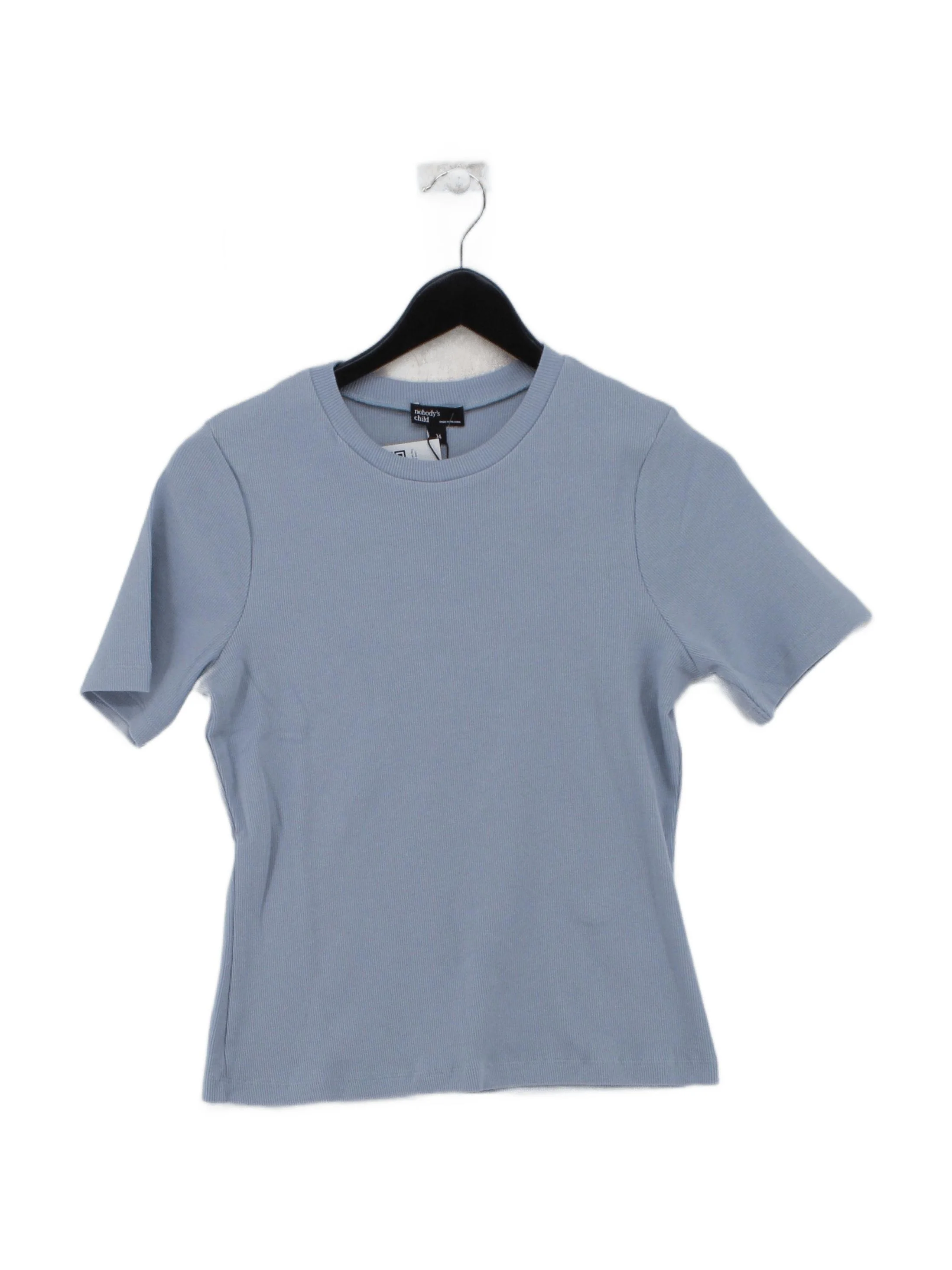 Nobody's Child Women's T-Shirt UK 14 Blue Cotton with Elastane Basic