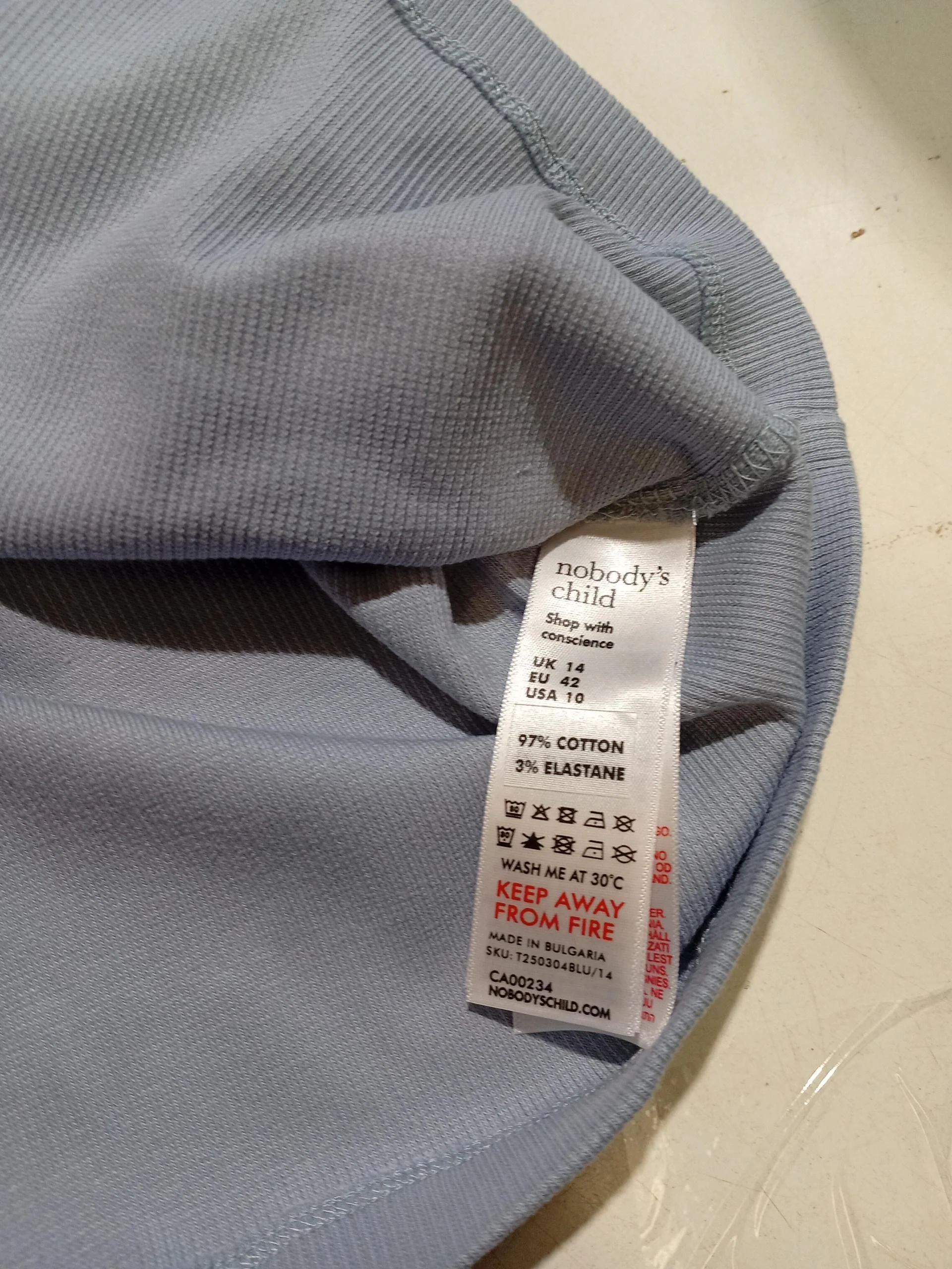 Nobody's Child Women's T-Shirt UK 14 Blue Cotton with Elastane Basic - Image 6