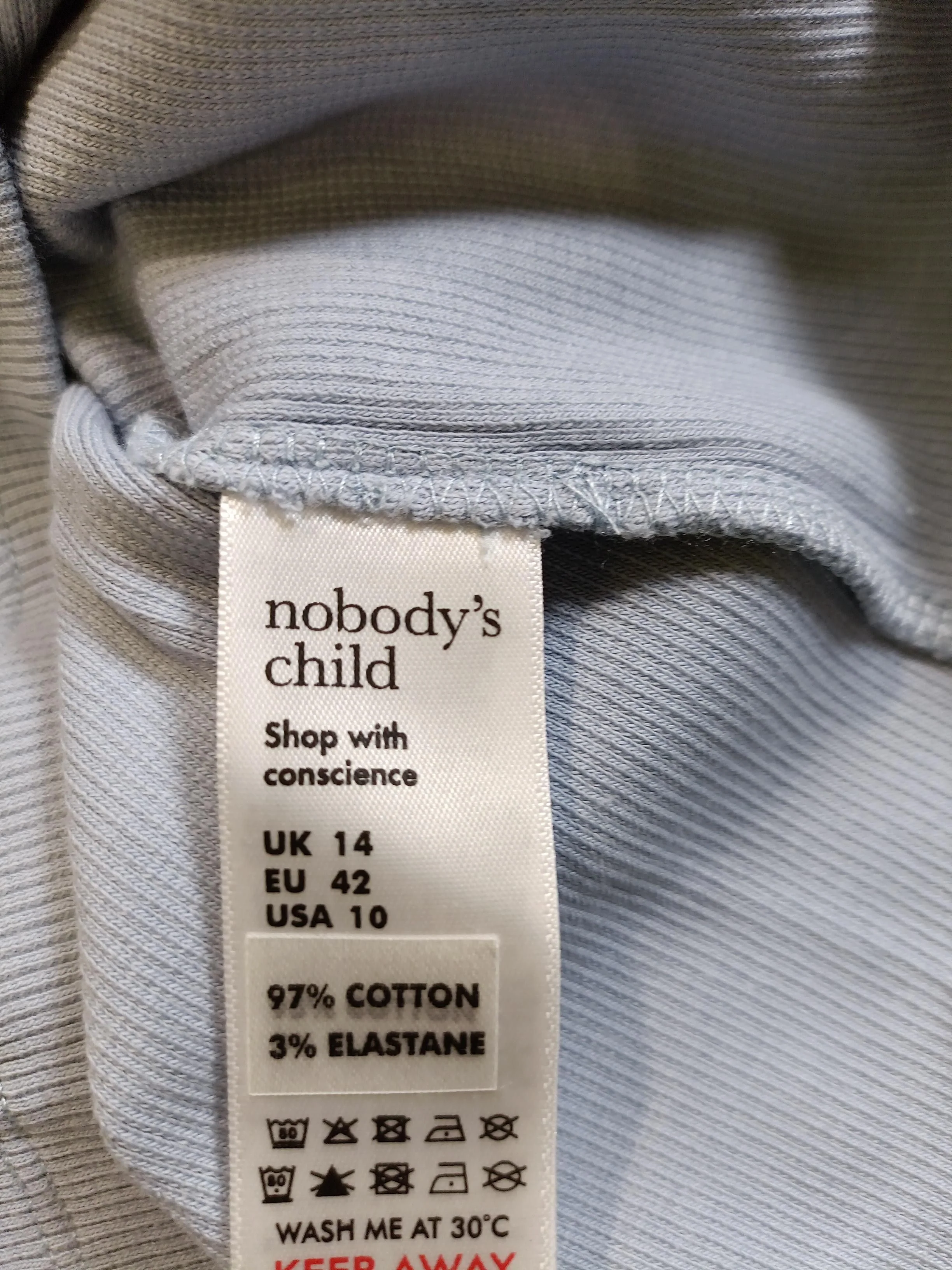 Nobody's Child Women's T-Shirt UK 14 Blue Cotton with Elastane Basic - Image 7