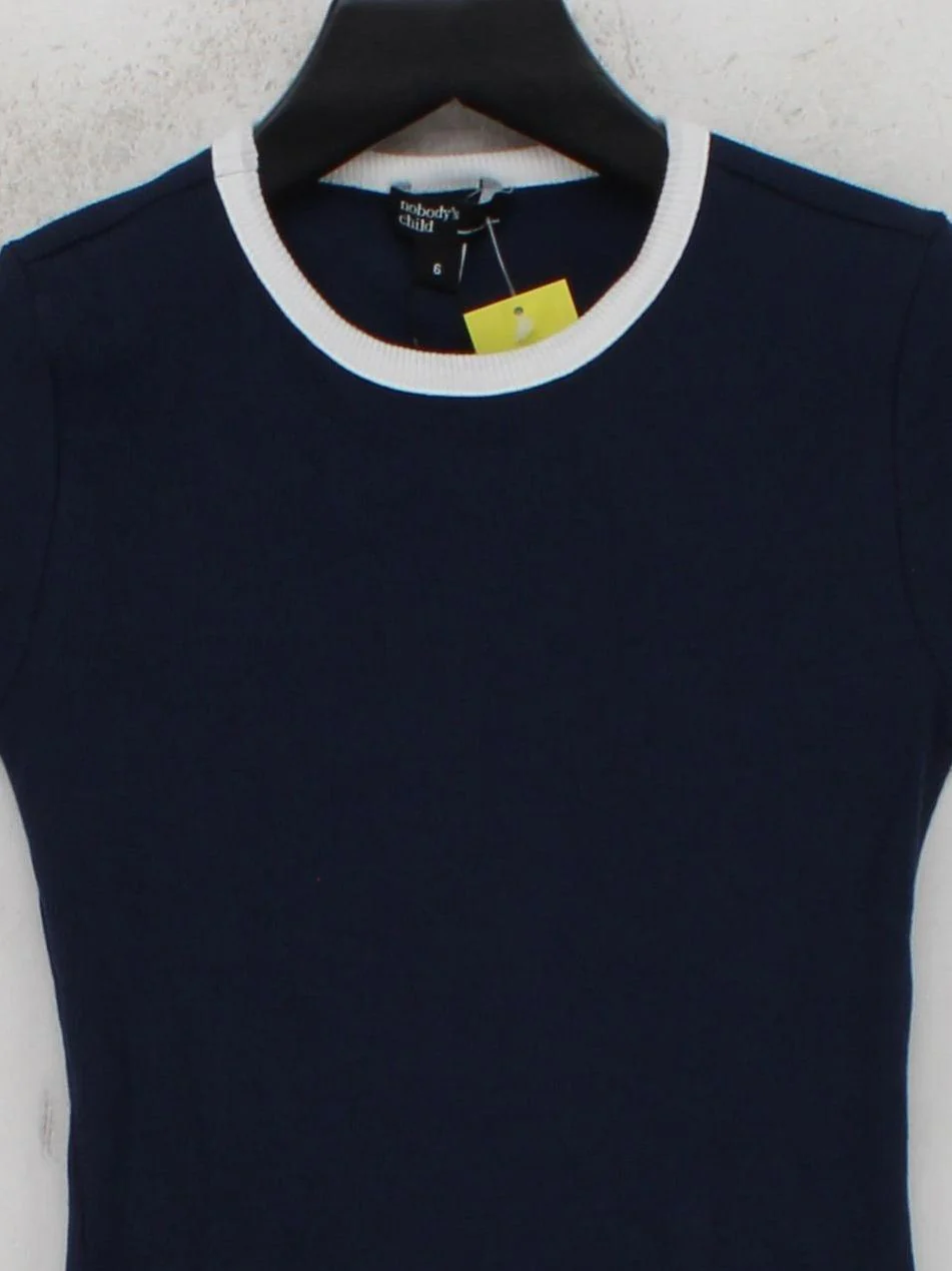 Nobody's Child Women's T-Shirt UK 6 Blue Cotton with Elastane Basic - Image 3