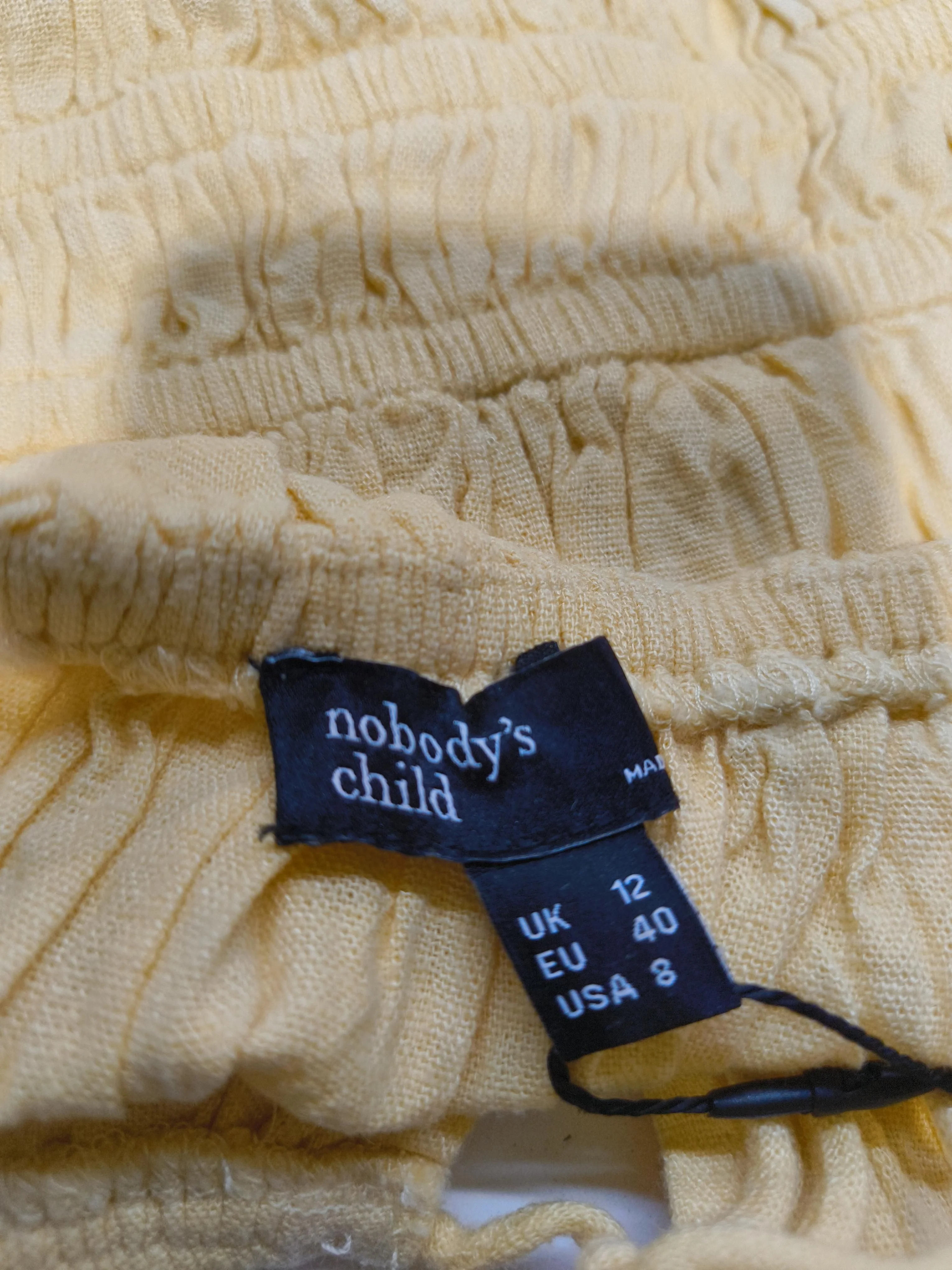 Nobody's Child Women's Top UK 12 Yellow Linen with Viscose Cropped - Image 5