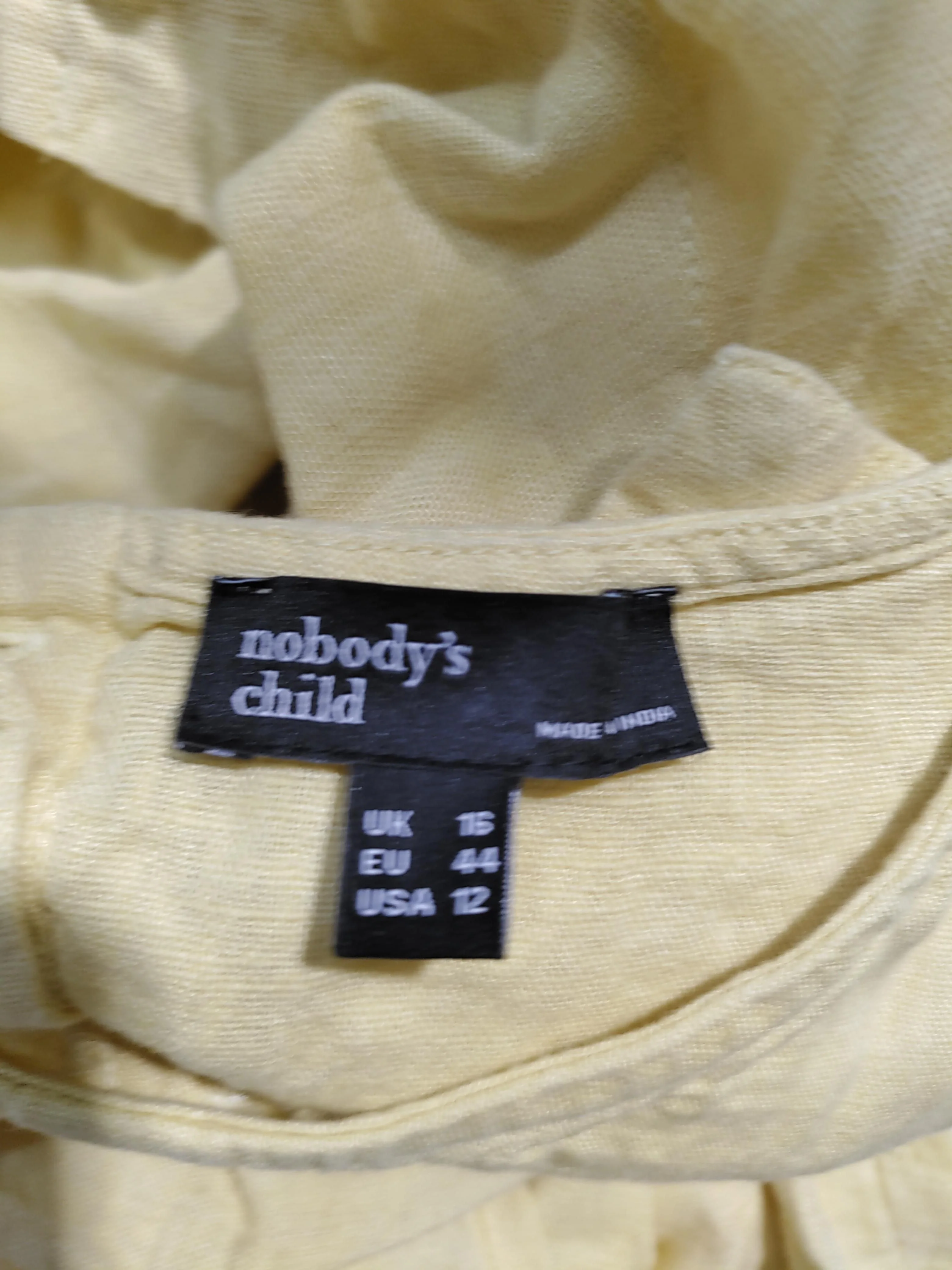 Nobody's Child Women's Top UK 16 Yellow Linen with Viscose Basic - Image 5