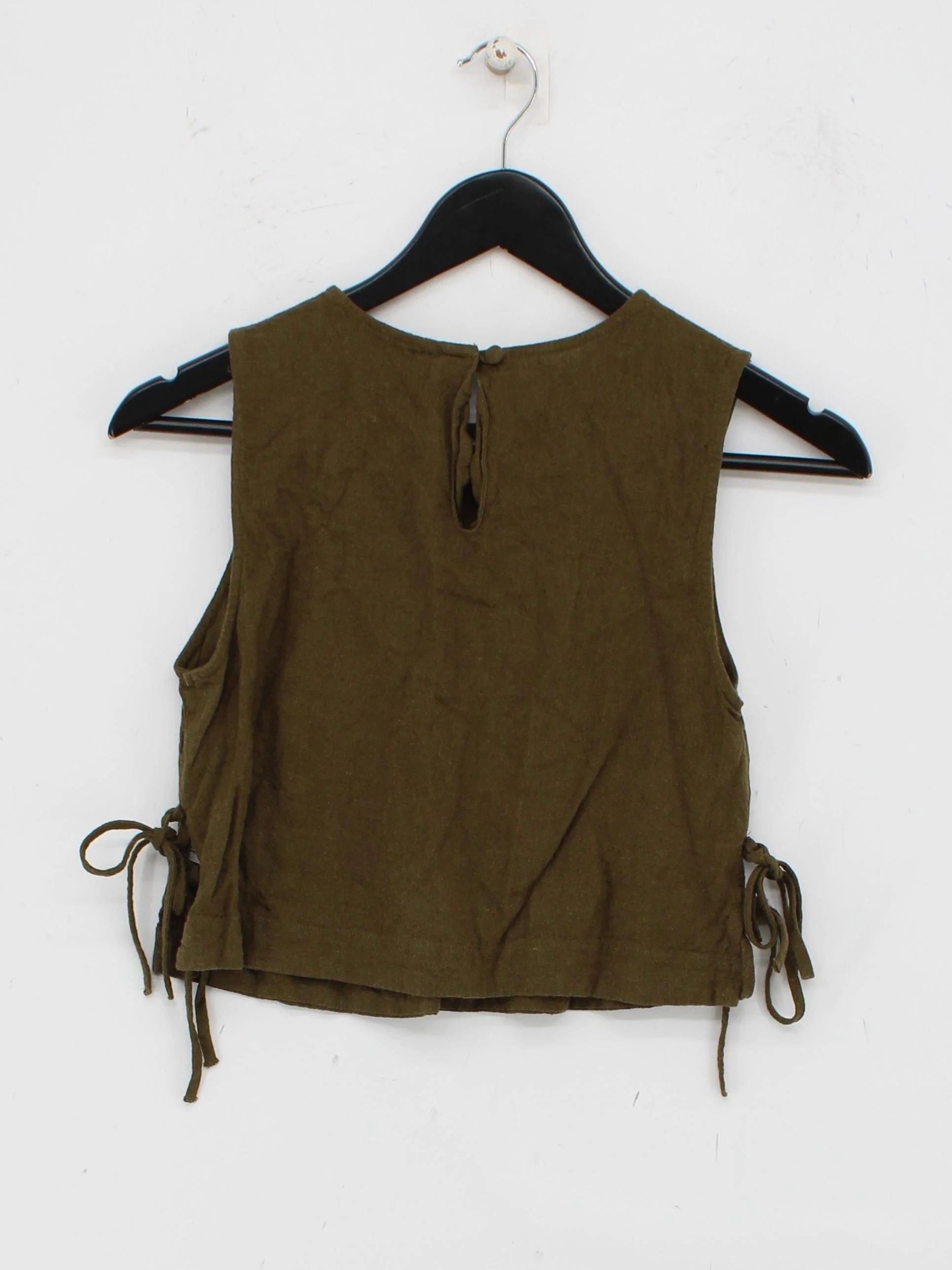 Nobody's Child Women's Top UK 6 Green Linen with Viscose Cropped - Image 2