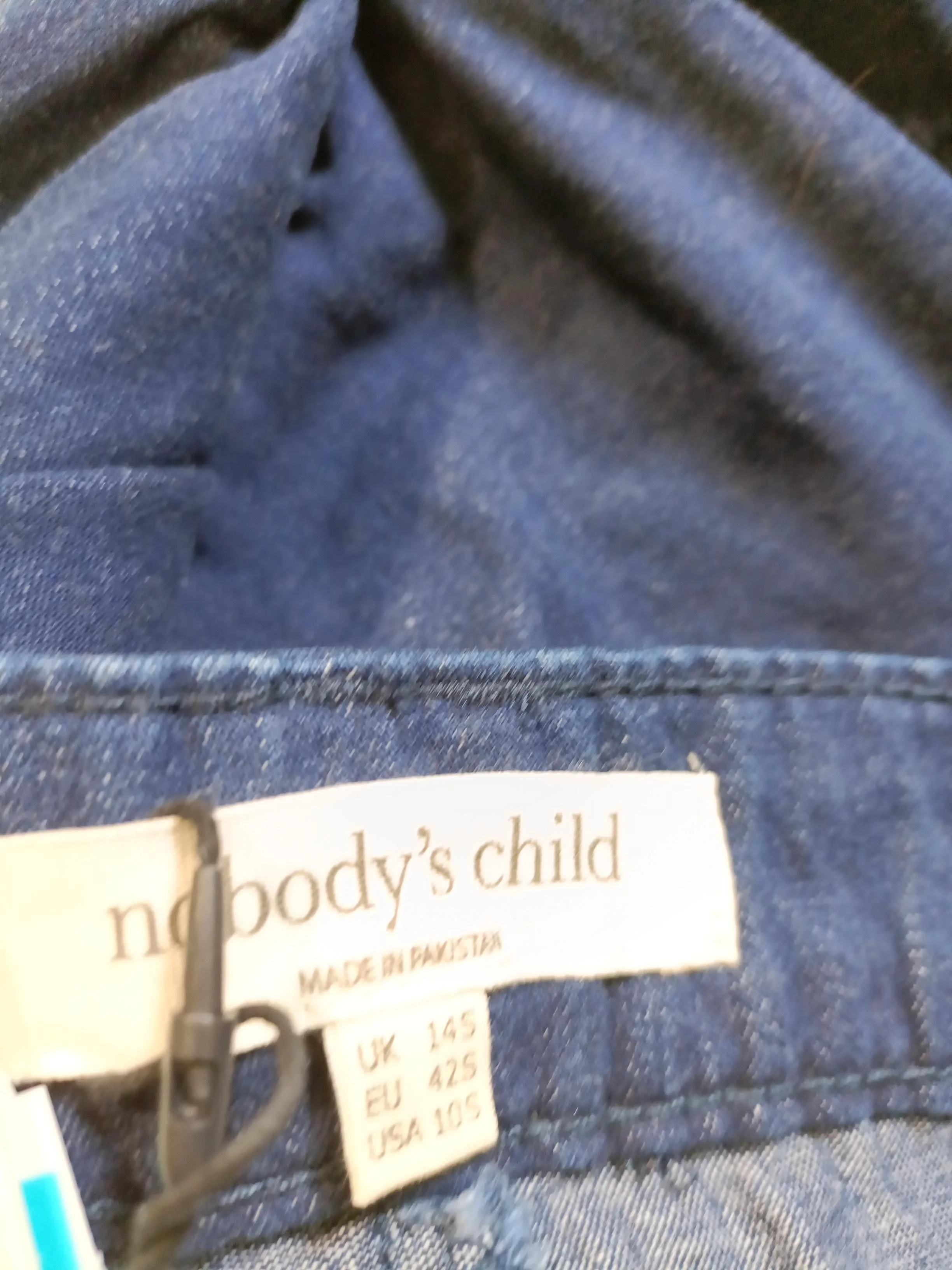 Nobody's Child Women's Trousers UK 14 Blue 100% Cotton Wide-Leg Cropped - Image 5