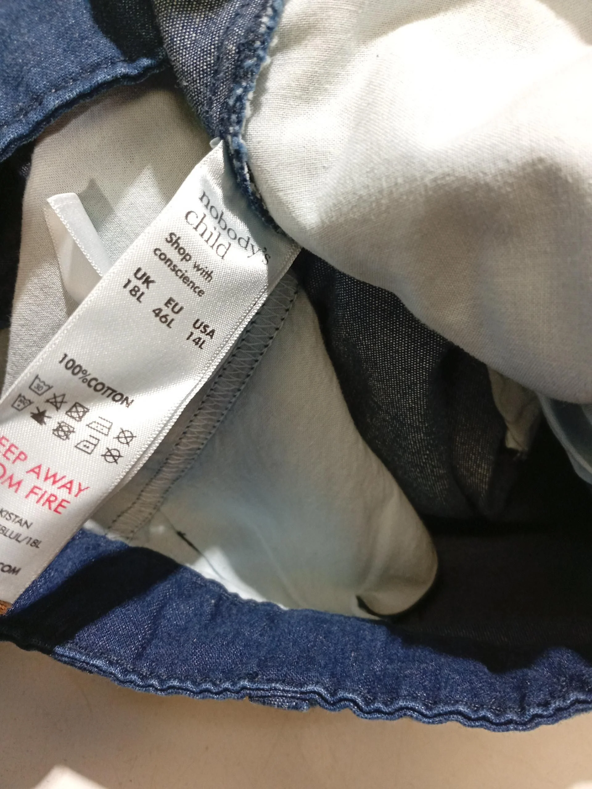 Nobody's Child Women's Trousers UK 18 Blue 100% Cotton Wide-Leg Chino - Image 6