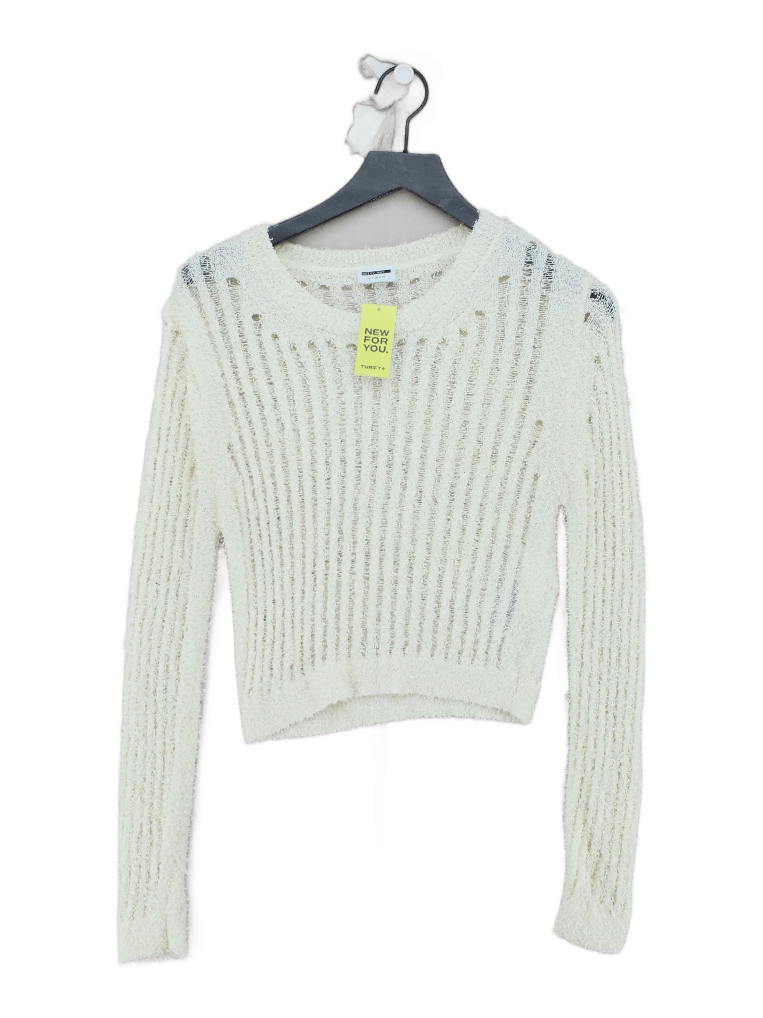 Noisy May Women's Jumper M Cream 100% Polyester Crew Neck Pullover