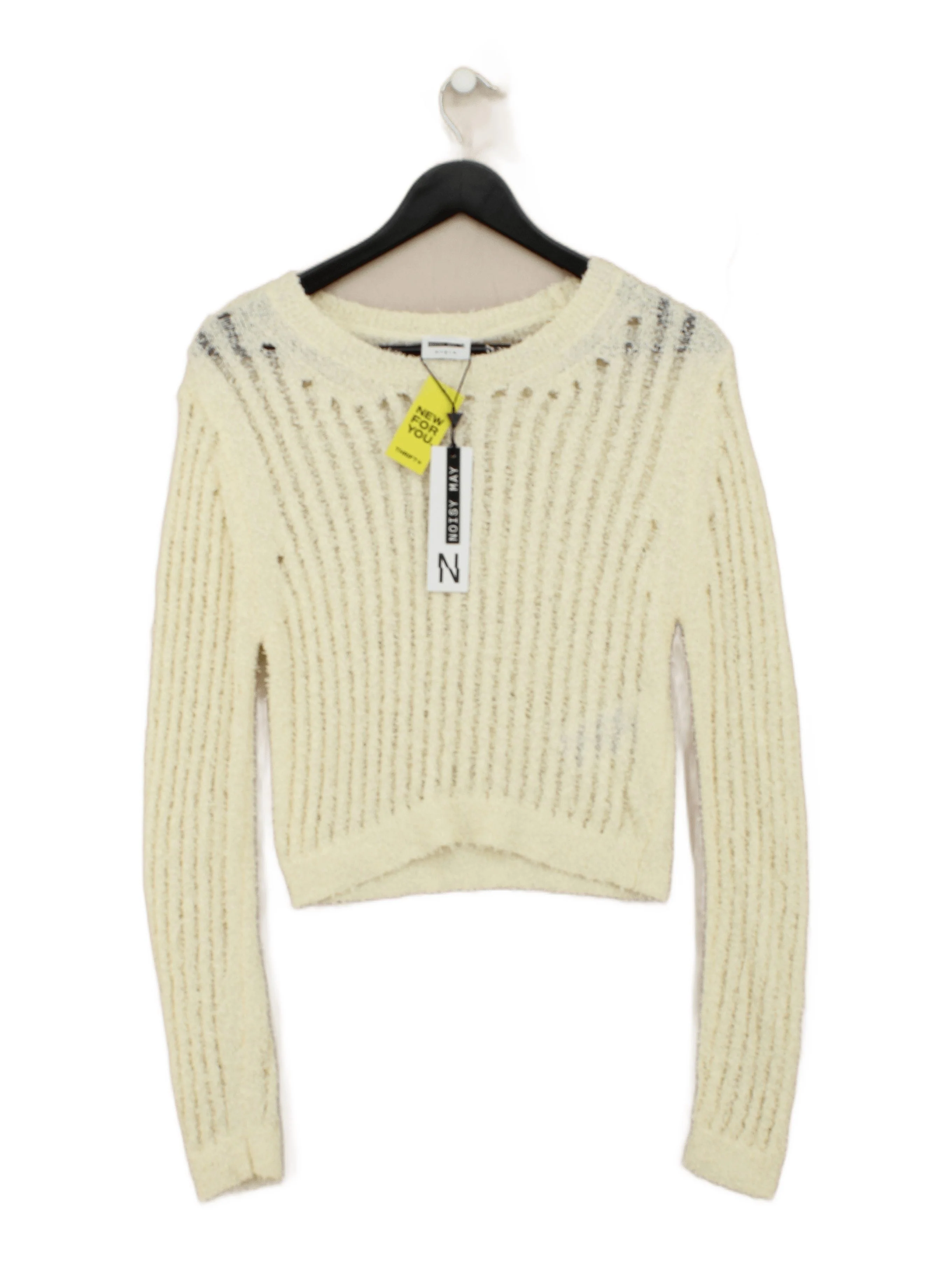 Noisy May Women's Jumper M Cream 100% Polyester Pullover New with tags