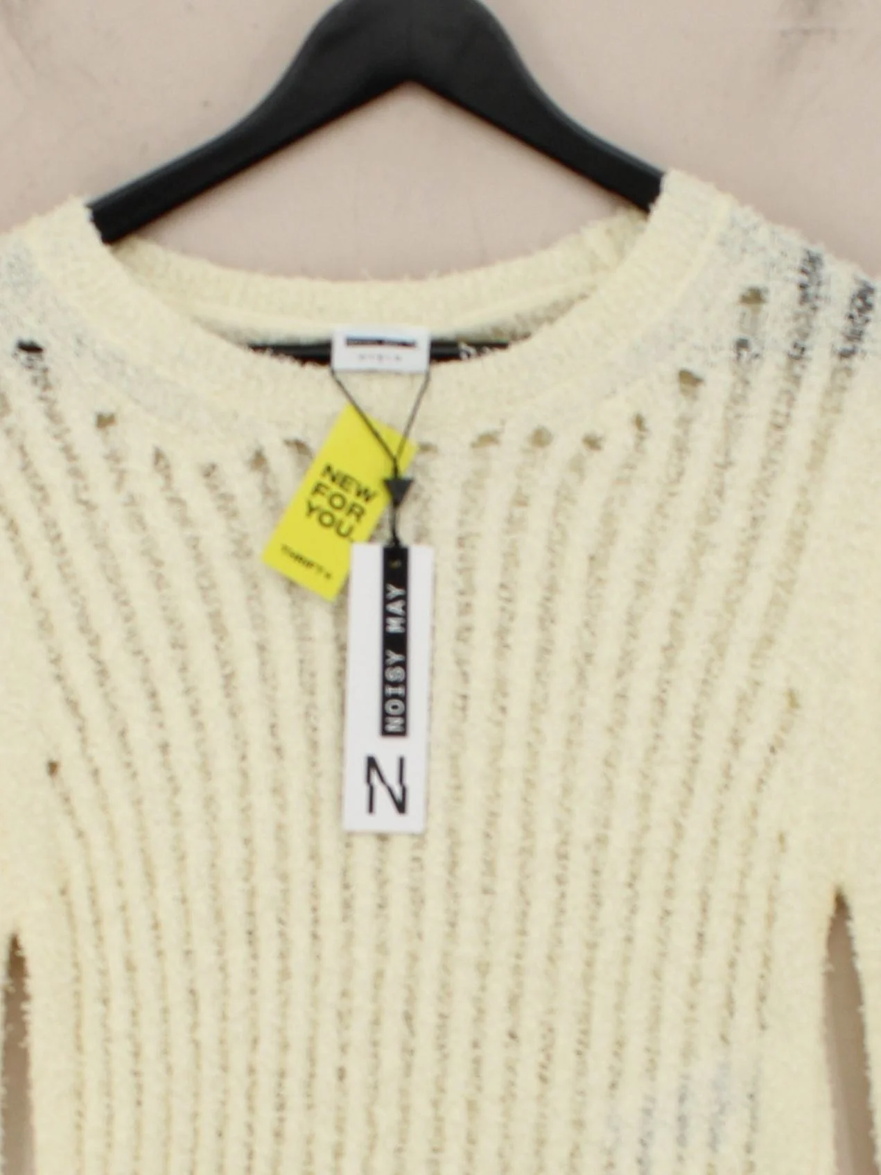 Noisy May Women's Jumper M Cream 100% Polyester Pullover New with tags - Image 3