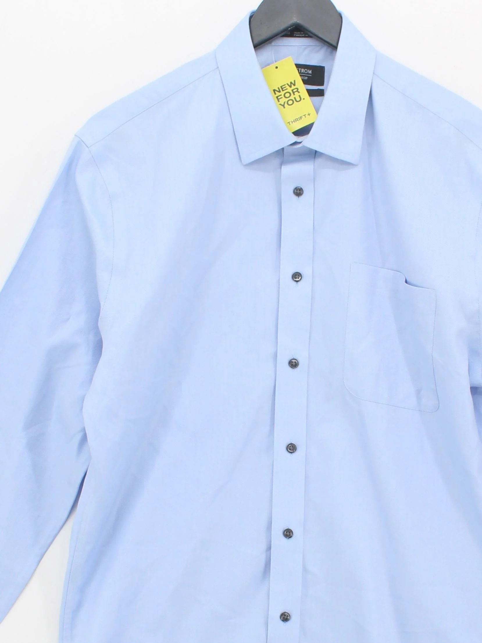 Nordstrom Men's Shirt Collar: 15.5 in Blue 100% Other Basic - Image 3