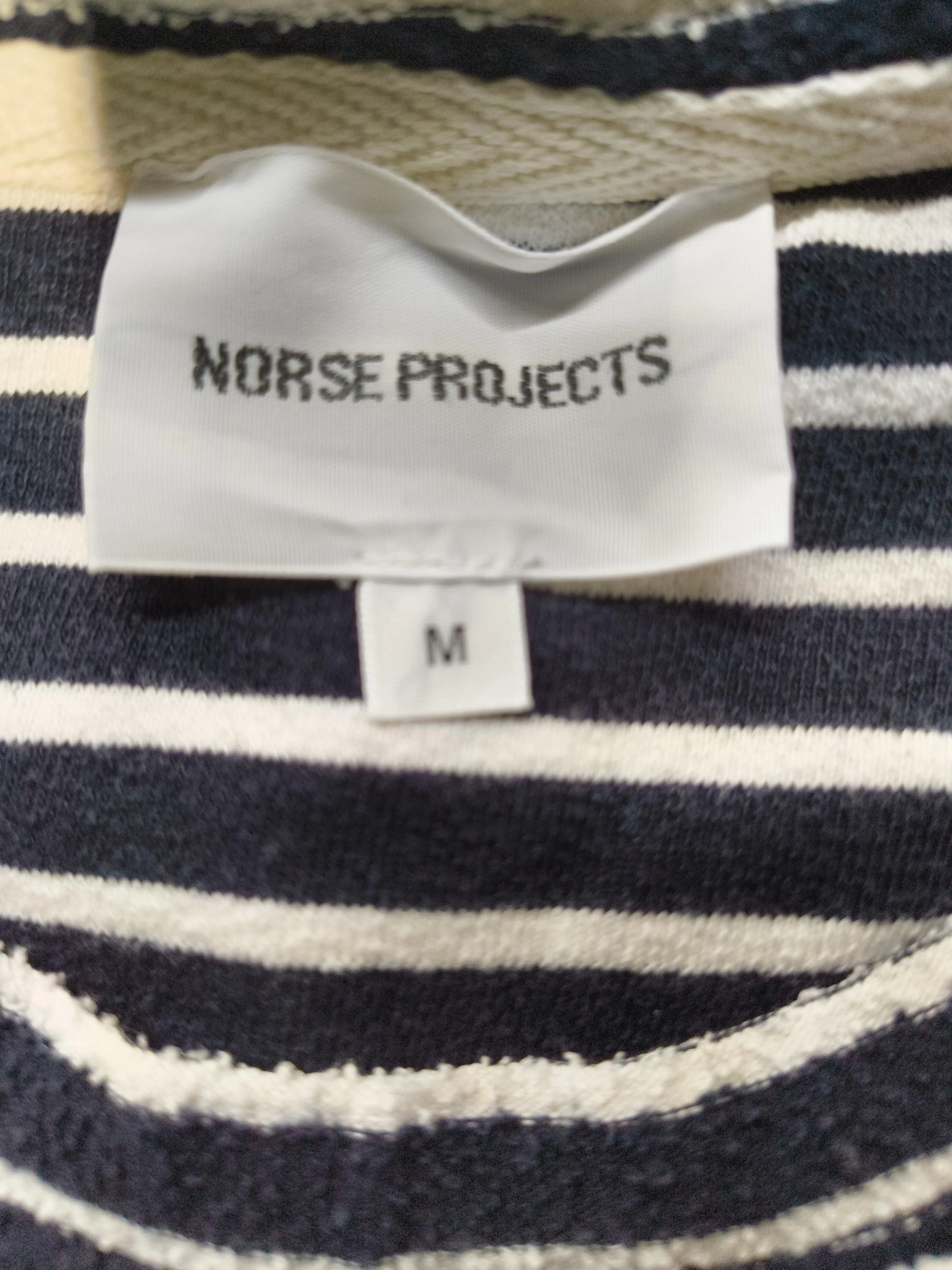 Norse Projects Men's T-Shirt M Black Striped 100% Cotton Basic - Image 5