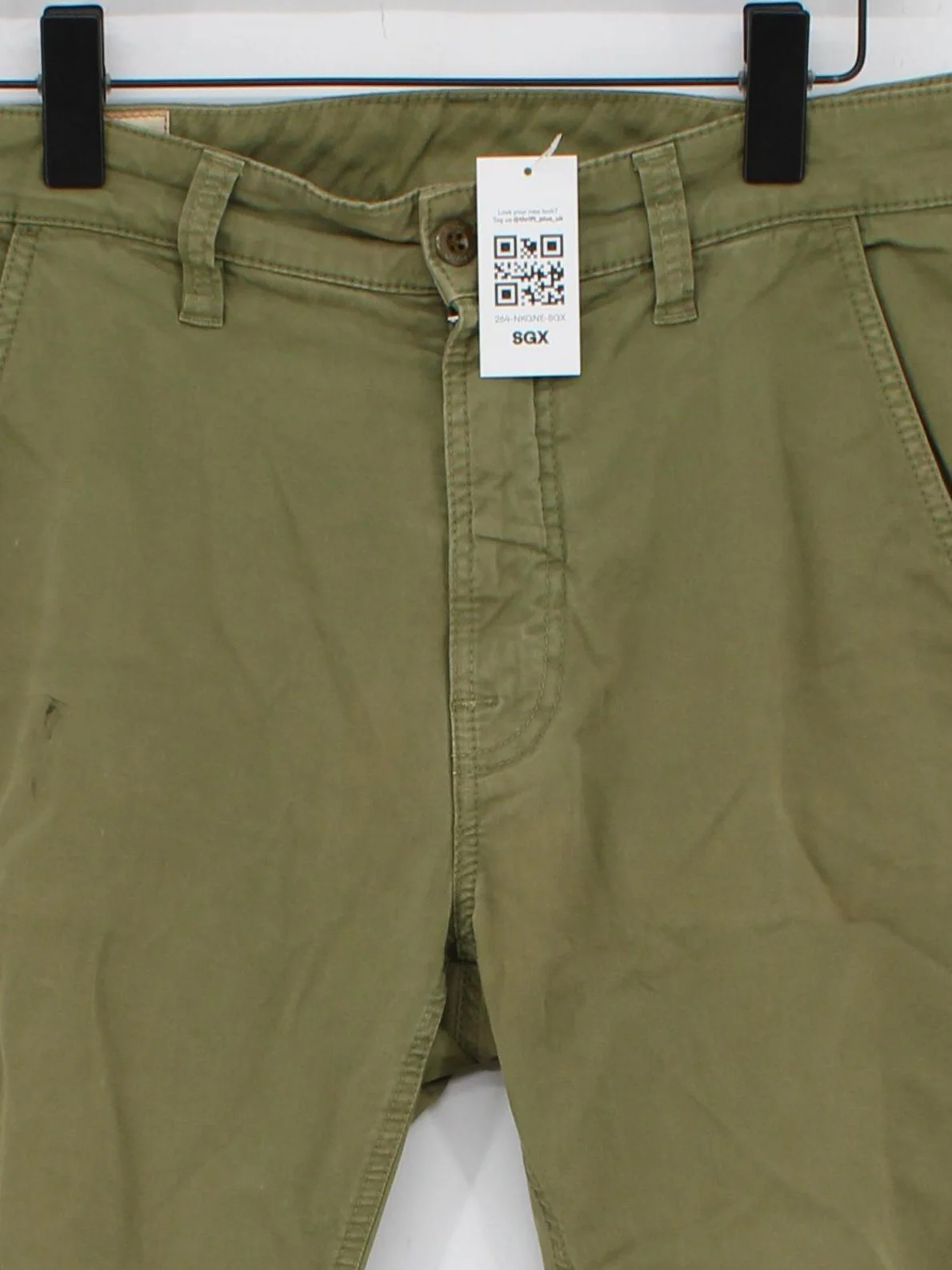 Nudie Jeans Men's Trousers W 31 in Green Cotton with Elastane Tapered Chino - Image 3