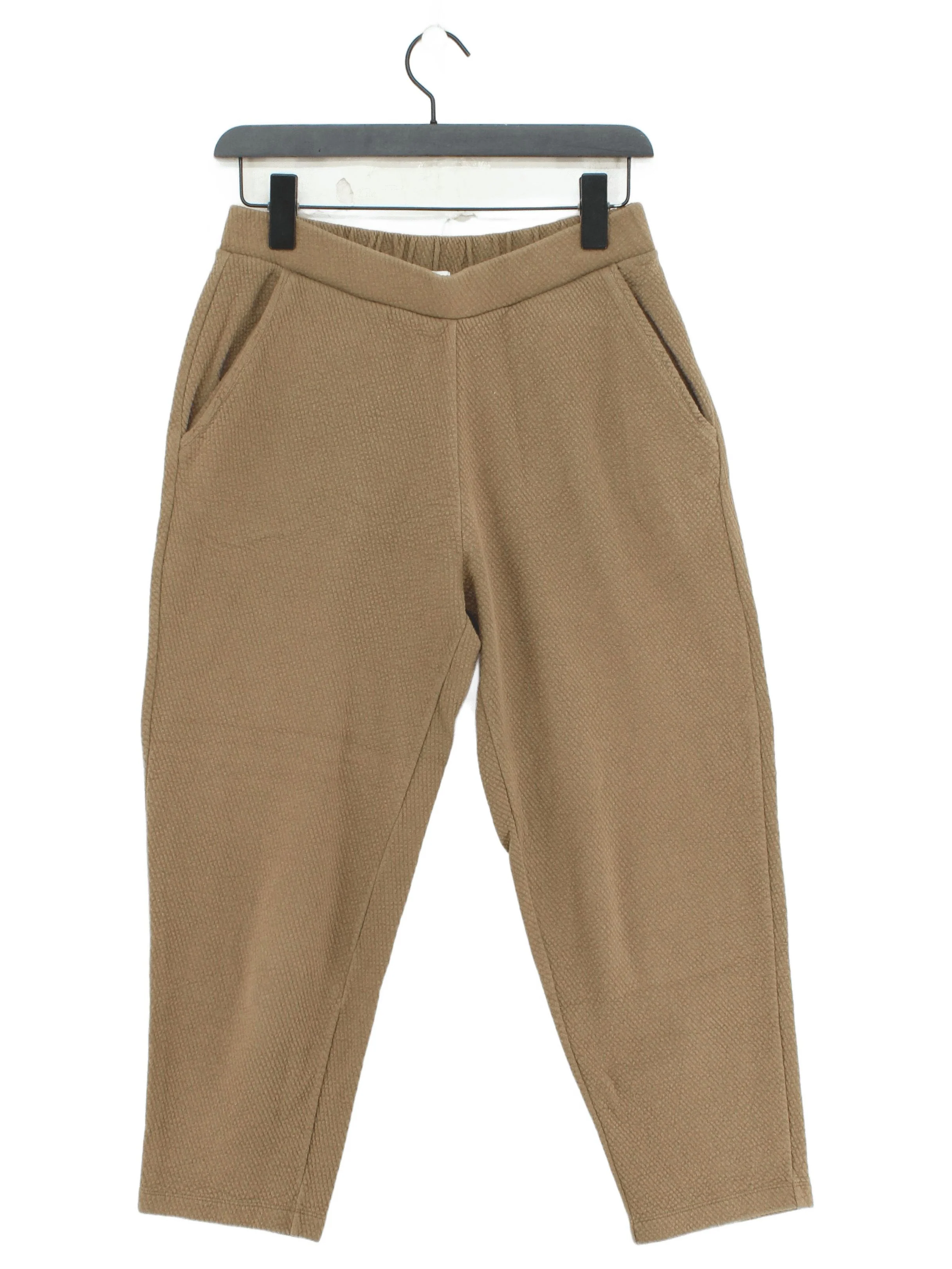 Oak + Fort Women's Trousers S Tan 100% Cotton Tapered Cropped