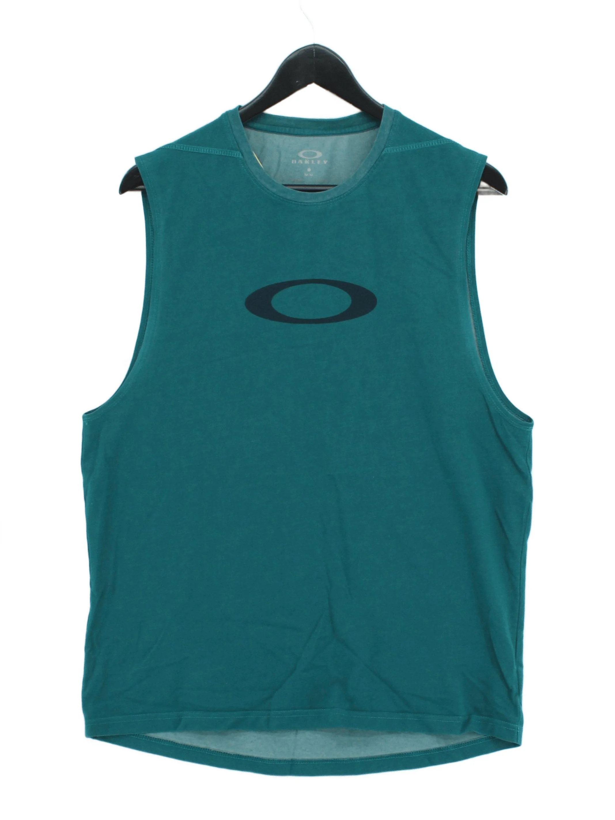 Oakley Men's T-Shirt M Green Cotton with Polyester Sleeveless Round Neck Basic