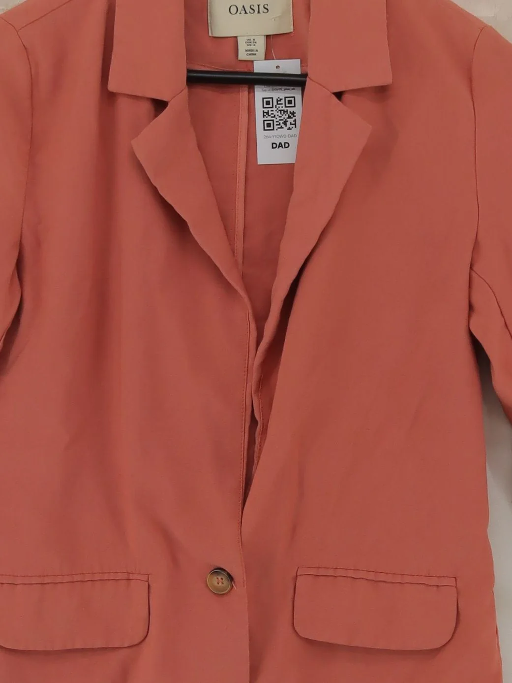 Oasis Women's Blazer UK 8 Pink Viscose with Polyester Overcoat - Image 3