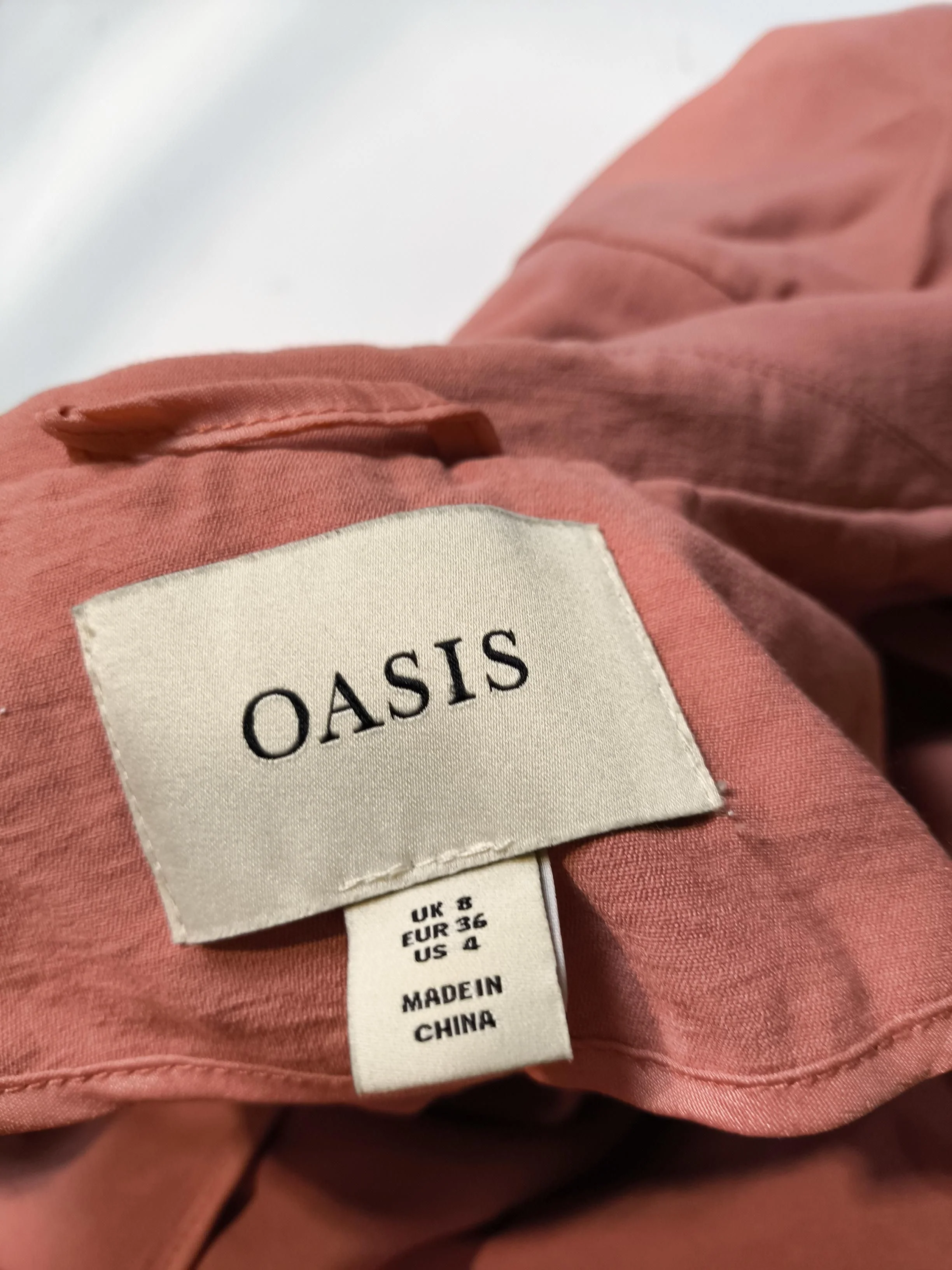 Oasis Women's Blazer UK 8 Pink Viscose with Polyester Overcoat - Image 5