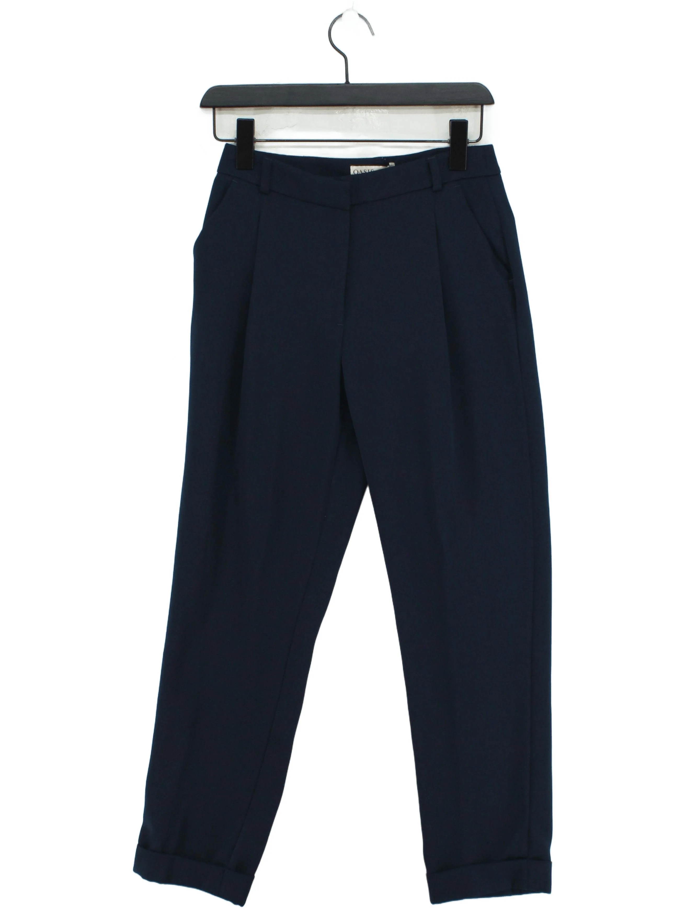 Oasis Women's Trousers UK 8 Blue 100% Polyester Tapered Chino