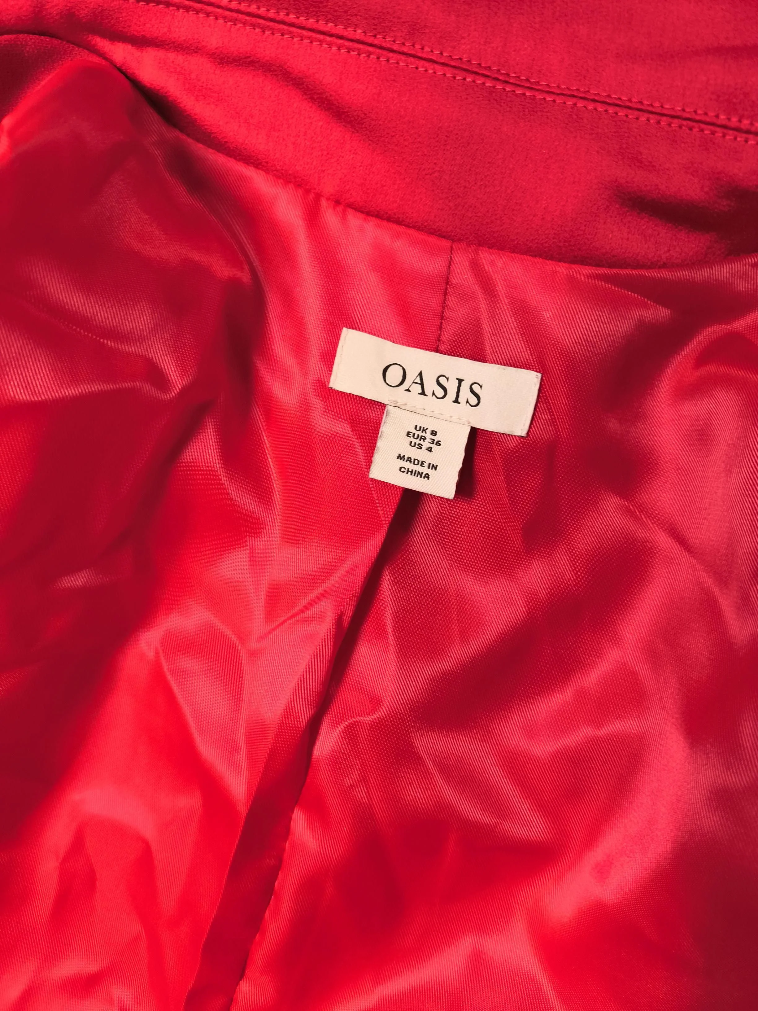 Oasis Wrap Mini Dress UK8 in Red - Image 5