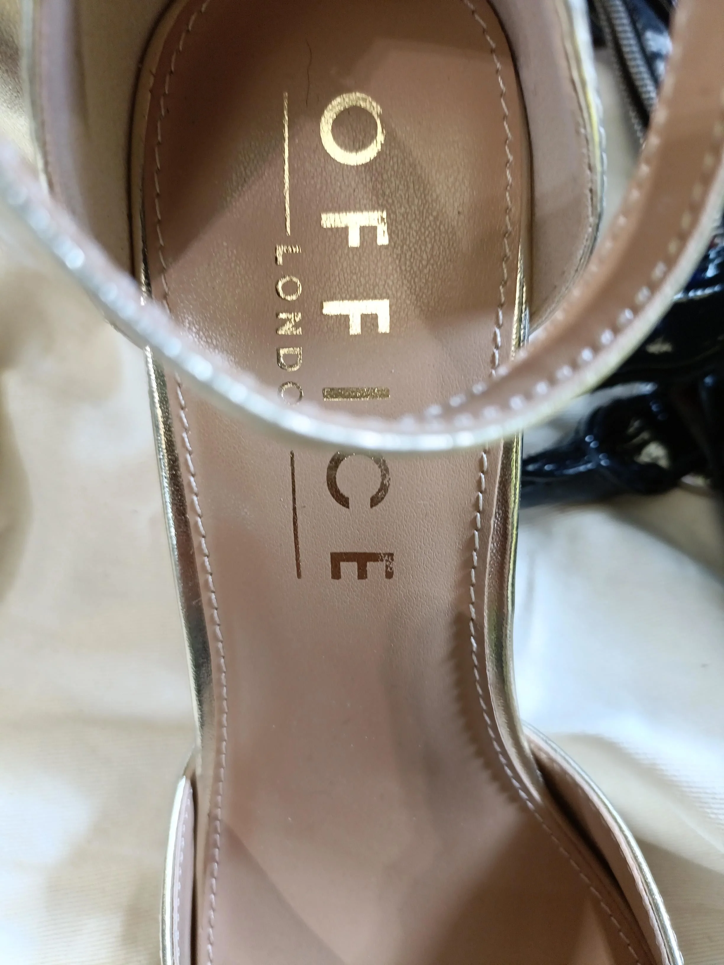 Office Women's Heels UK 6.5 Gold 100% Faux Leather Strappy - Image 9